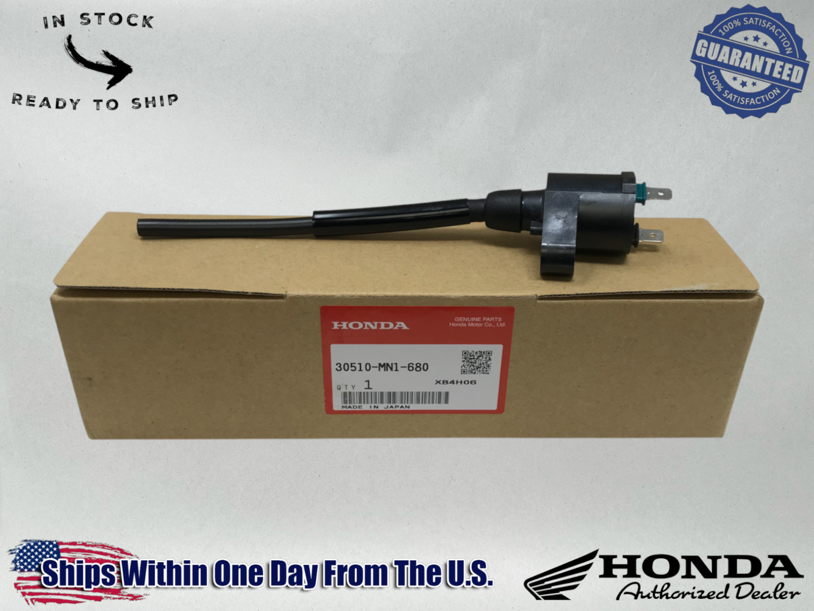 Honda OEM Ignition Coil 91-00 XR600 R, 93-16 XR650 L, TRX90 30510-MN1-680