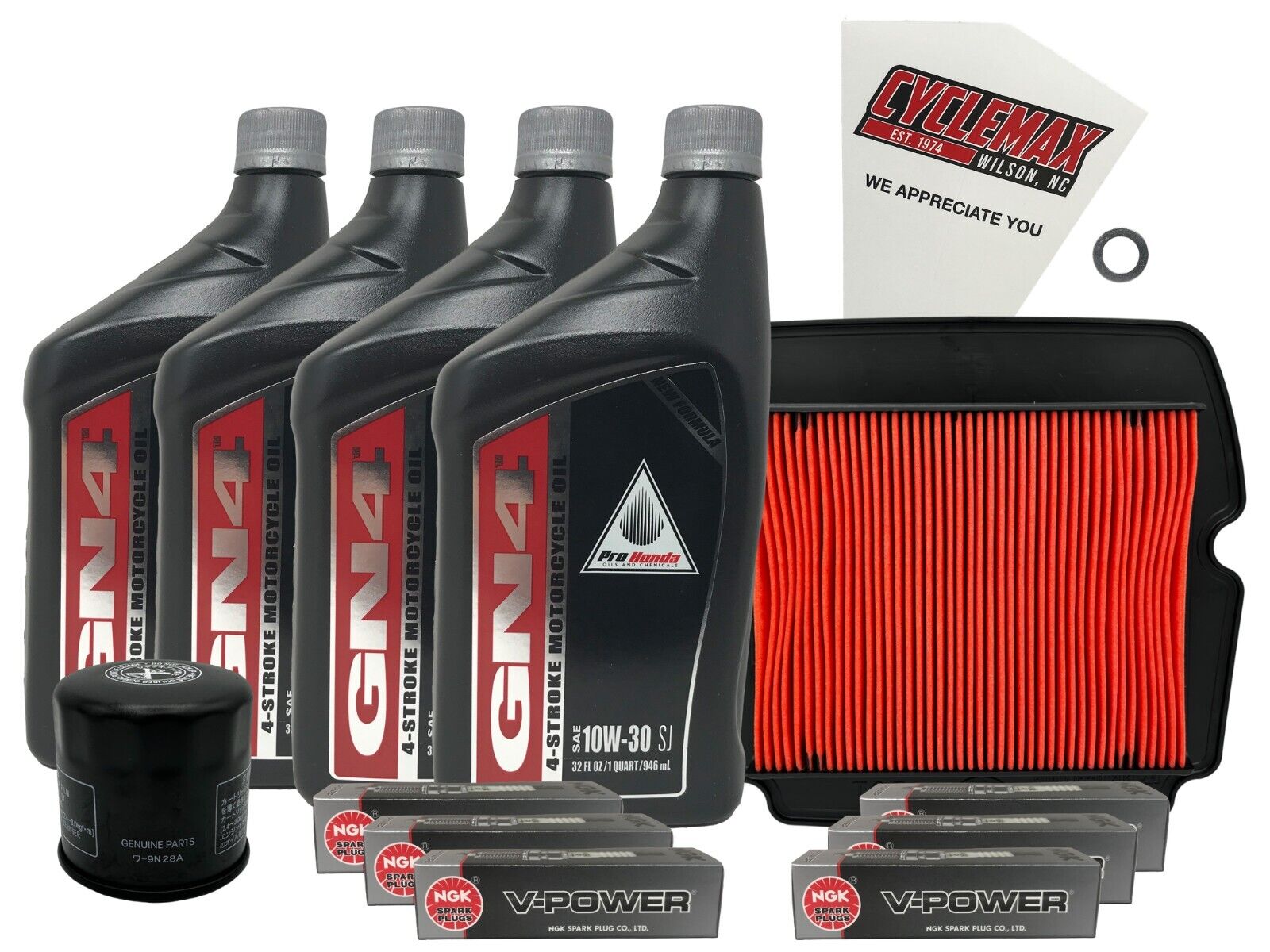 Cyclemax 10W-30 Tune-Up Kit fits 2001-2014 Honda GL 1800 GL1800 Goldwing w/Plugs