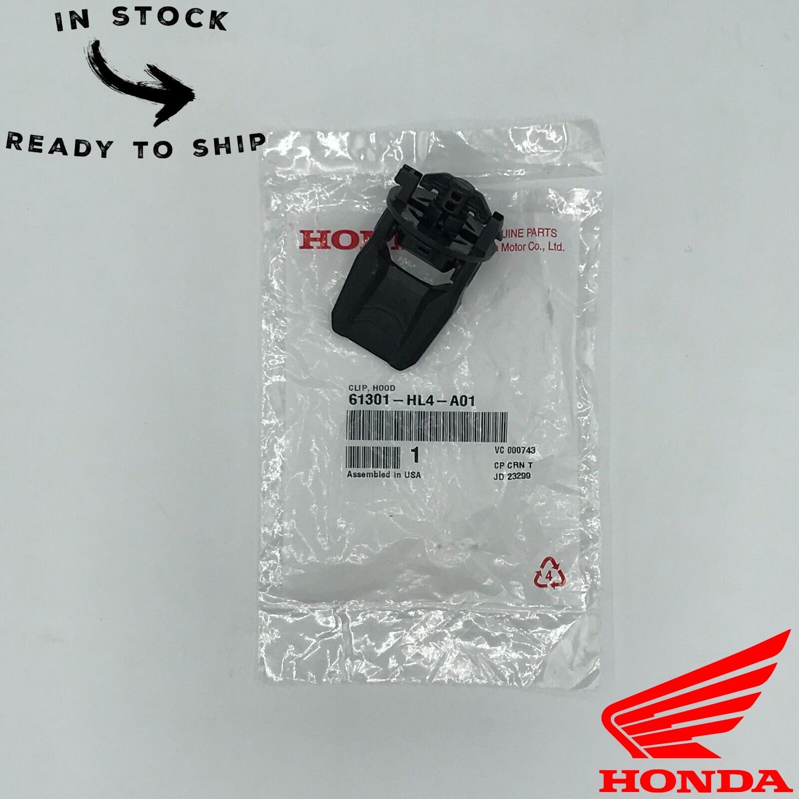 Genuine OEM Honda Hood Lock Latch Clip 61301-HL4-A01