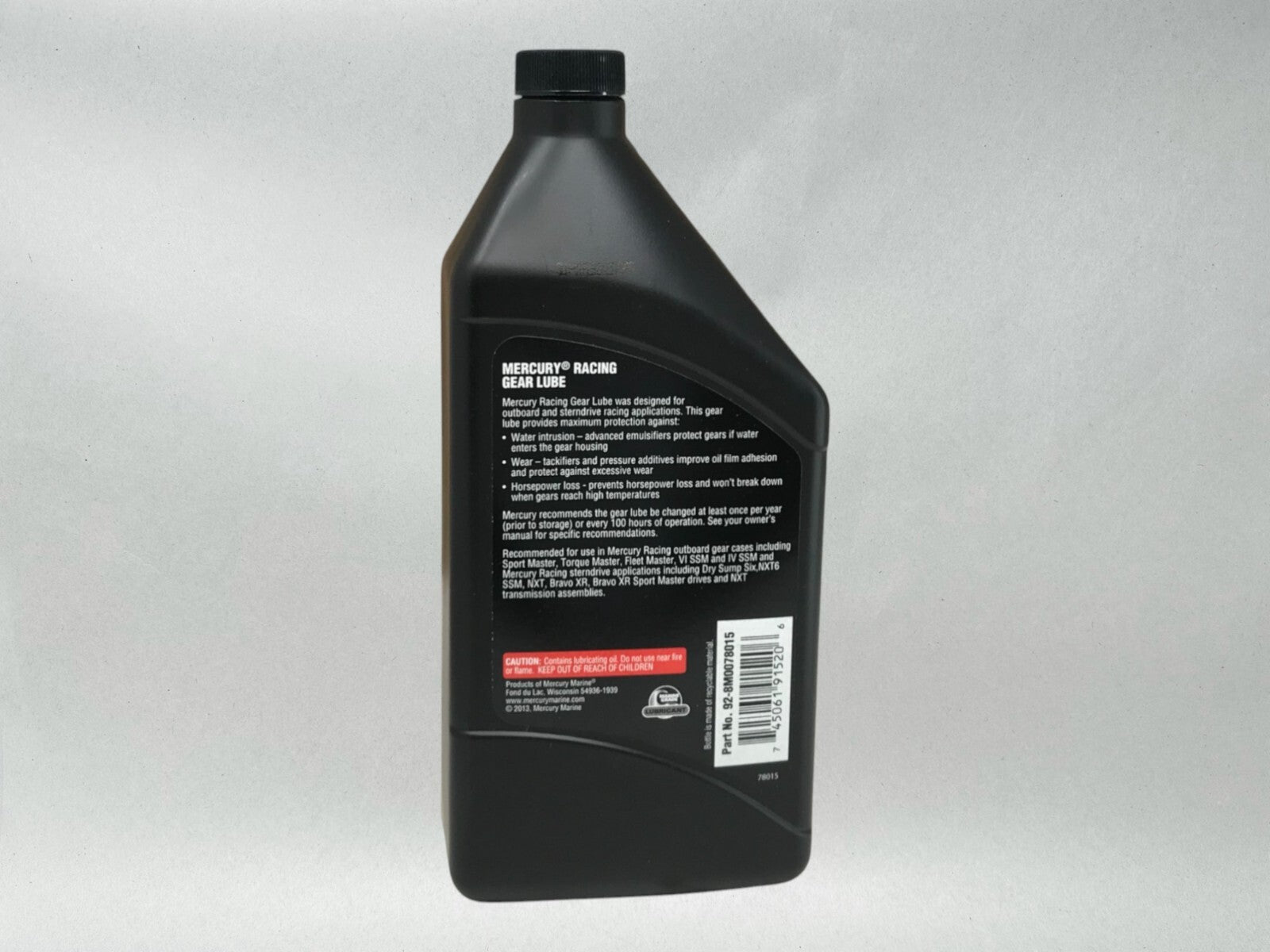 Mercury OEM SAE 85W-90 Racing Gear Lube Quarts 92-8M0078015 4 Pack