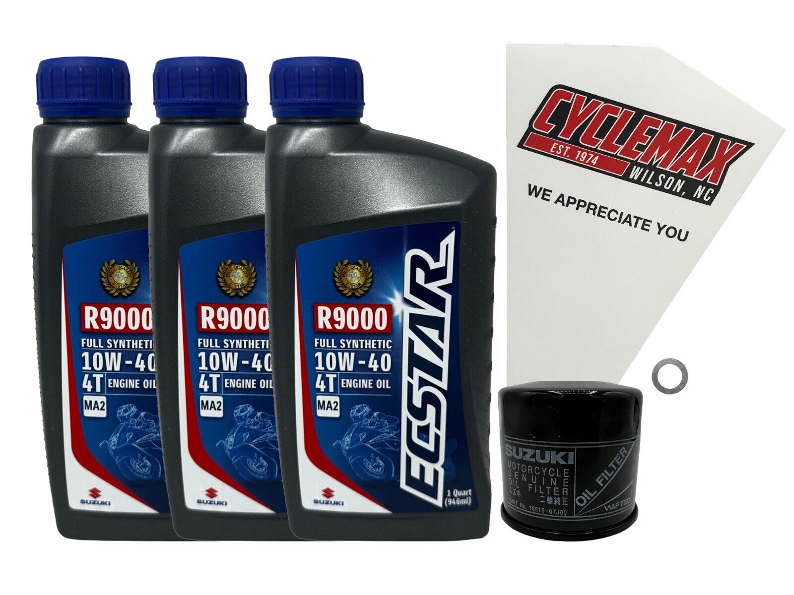 Cyclemax Genuine OEM Full Synthetic Oil Change Kit fits 2001-2019 Suzuki VZ-800