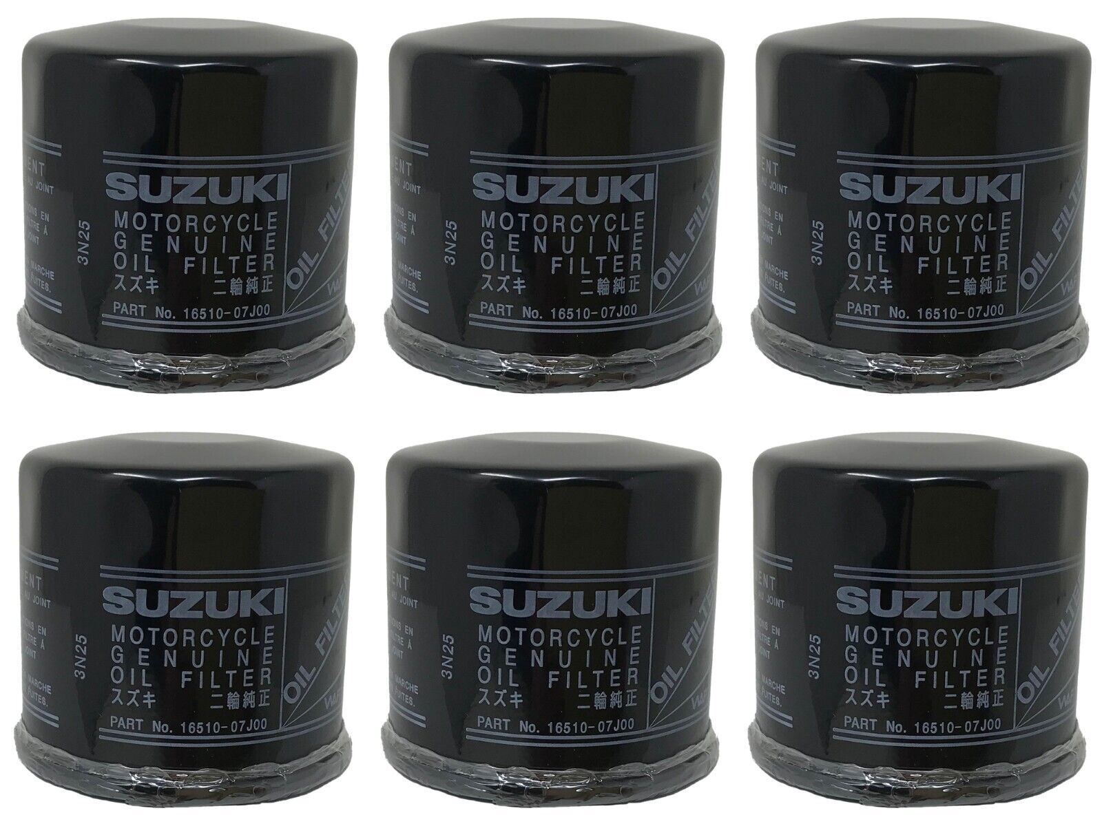 6 Pack Suzuki OEM Oil Filter 16510-07j00 