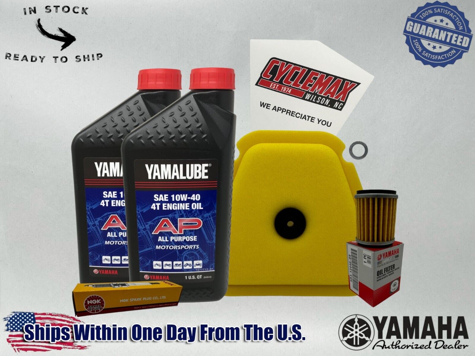 Cyclemax Standard 10W-40 Tune Up Kit fits 2018-2022 Yamaha YZ450F ww/ Spark Plug