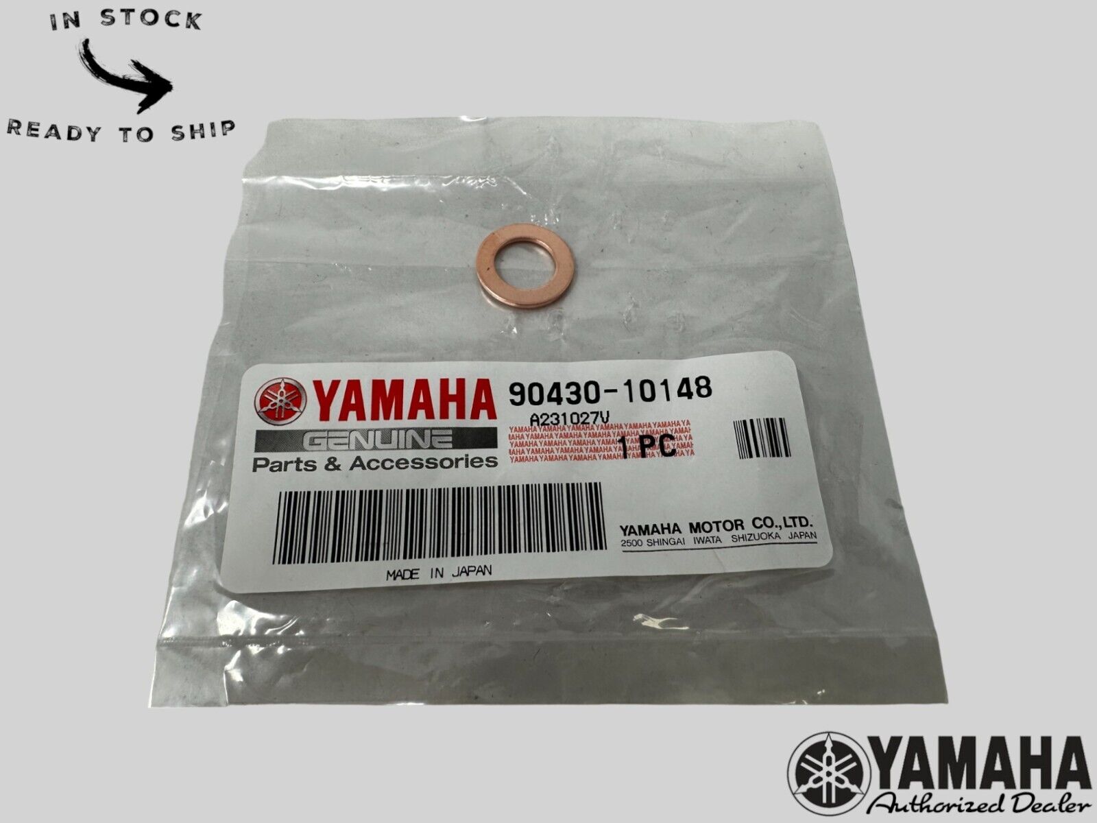 Yamaha Genuine OEM Authentic Gasket 90430-10148-00