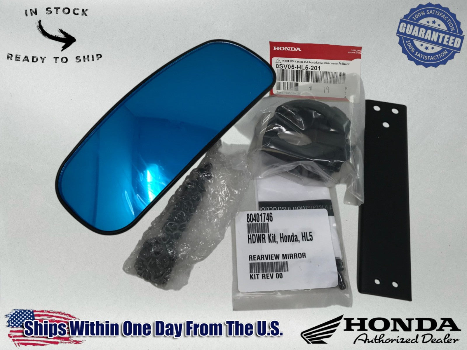 Honda Genuine OEM Authentic Pioneer 700 / 500 Rear View Mirror 0SV05-HL5-201