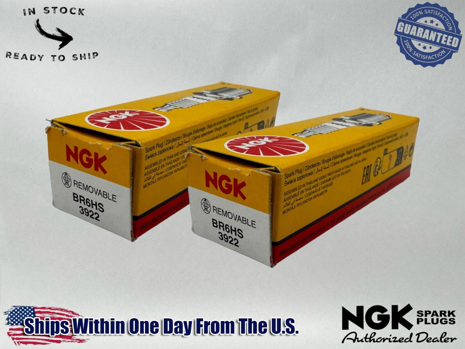 NGK Genuine OEM Authentic Spark Plugs BR6HS-2PACK