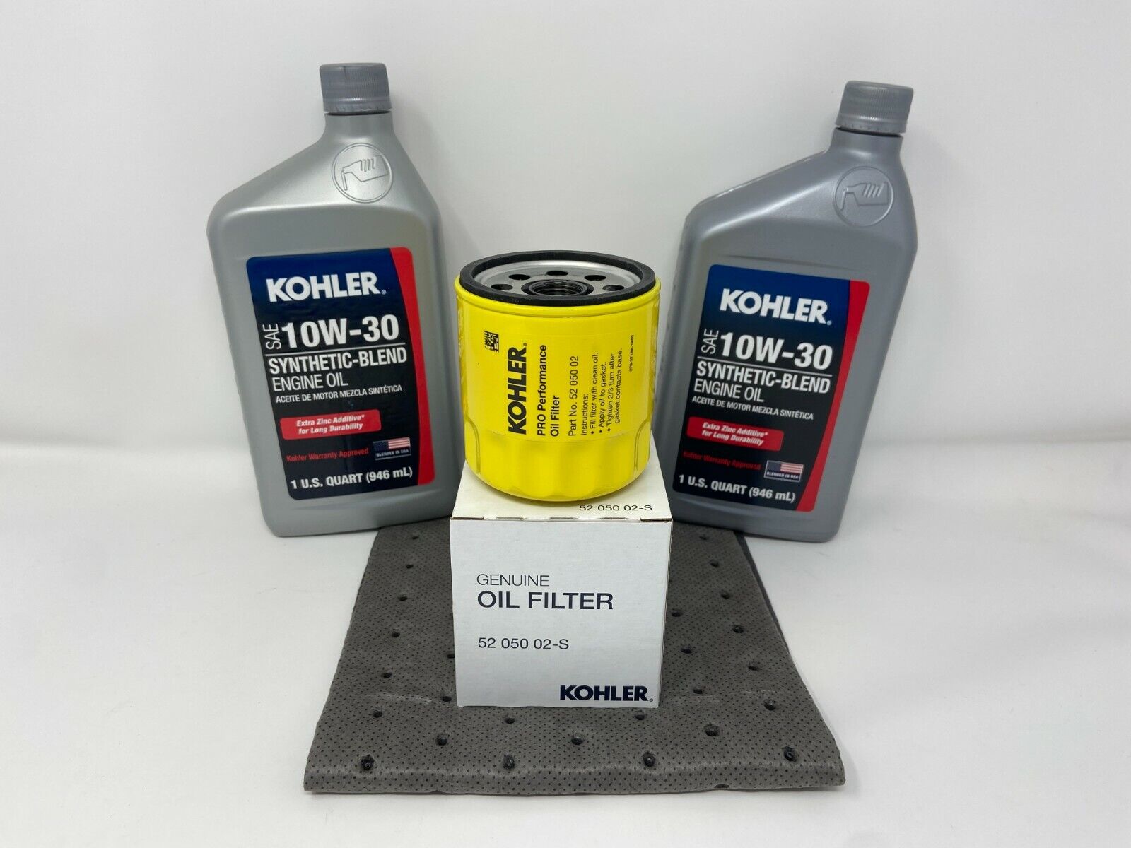 Genuine Kohler 52 050 02-S Oil Change Kit w/Oil pad and 2 Quarts of 10W30 Oil