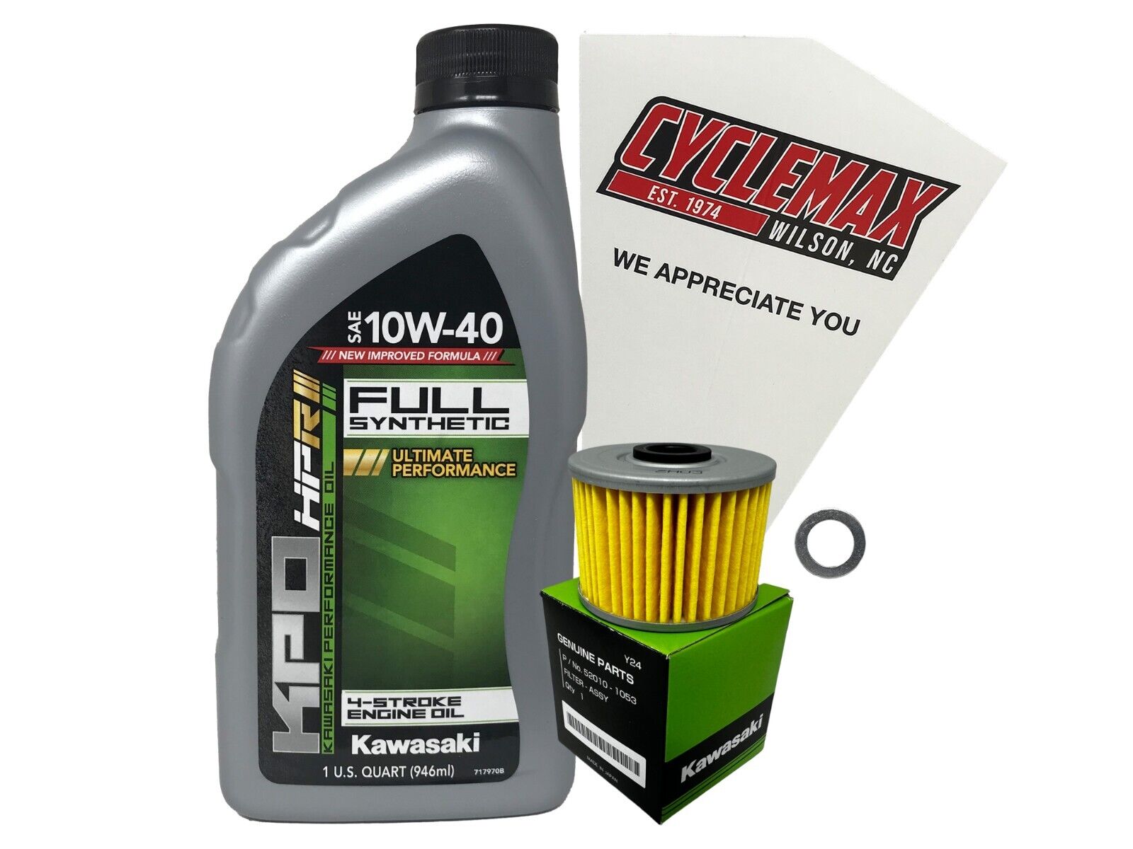 Cyclemax OEM Full Synthetic Oil Change Kit fits 2017-2023 Kawasaki Z125 Pro