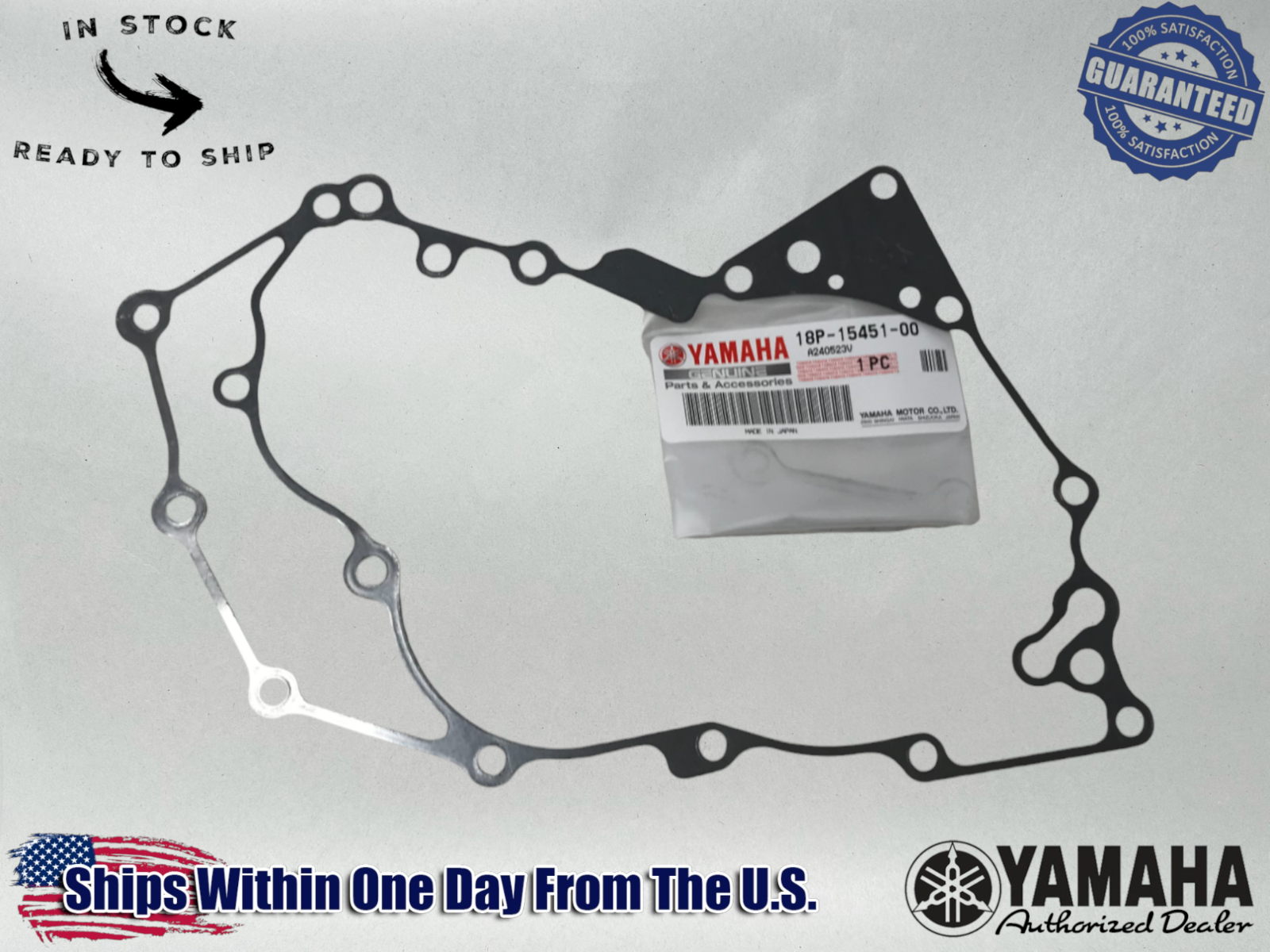 Yamaha Genuine OEM Authentic Lh Stator Magneto Cover Gasket 18P-15451-00-00