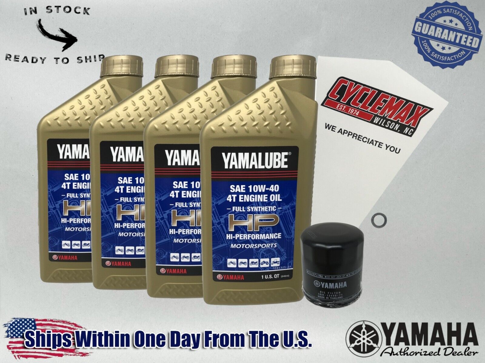 Cyclemax Full-Synthetic Yamalube Oil Change Kit fits 2001-2005 Yamaha FZ1