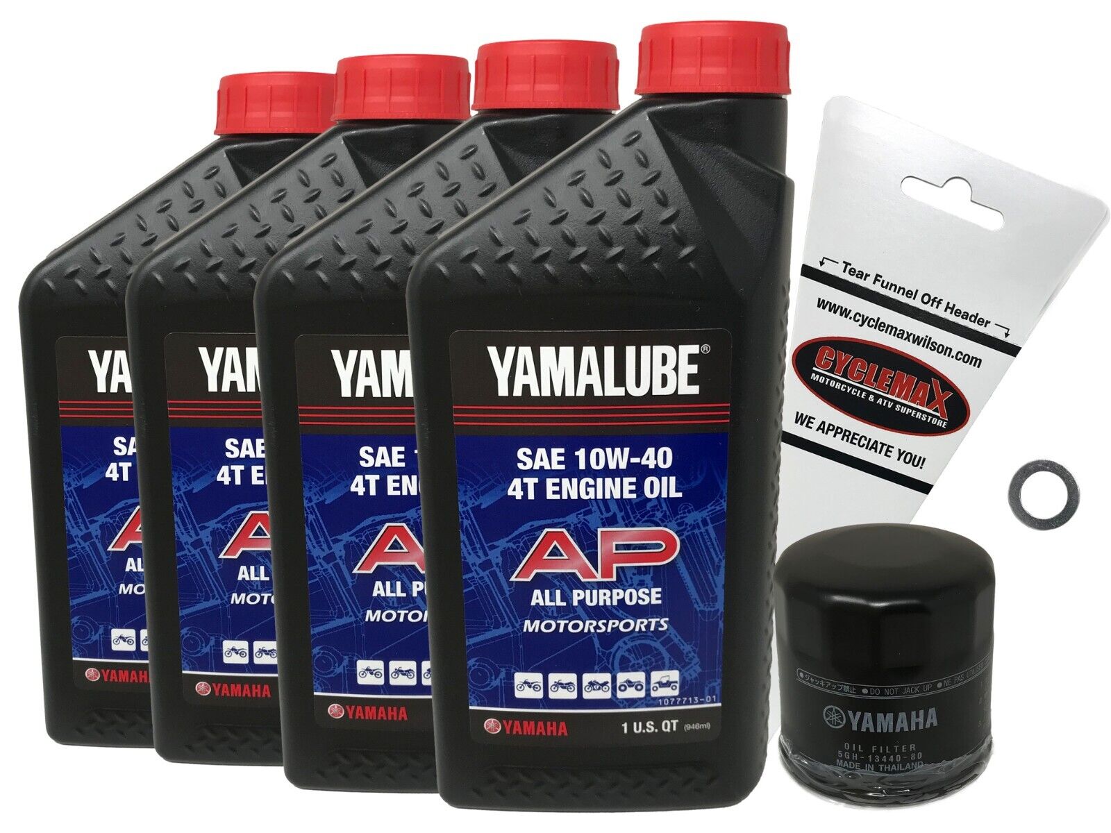 Yamaha OEM Oil Change Kit for 2014-2016 Yamaha FZ-09 with 10W-40 Oil