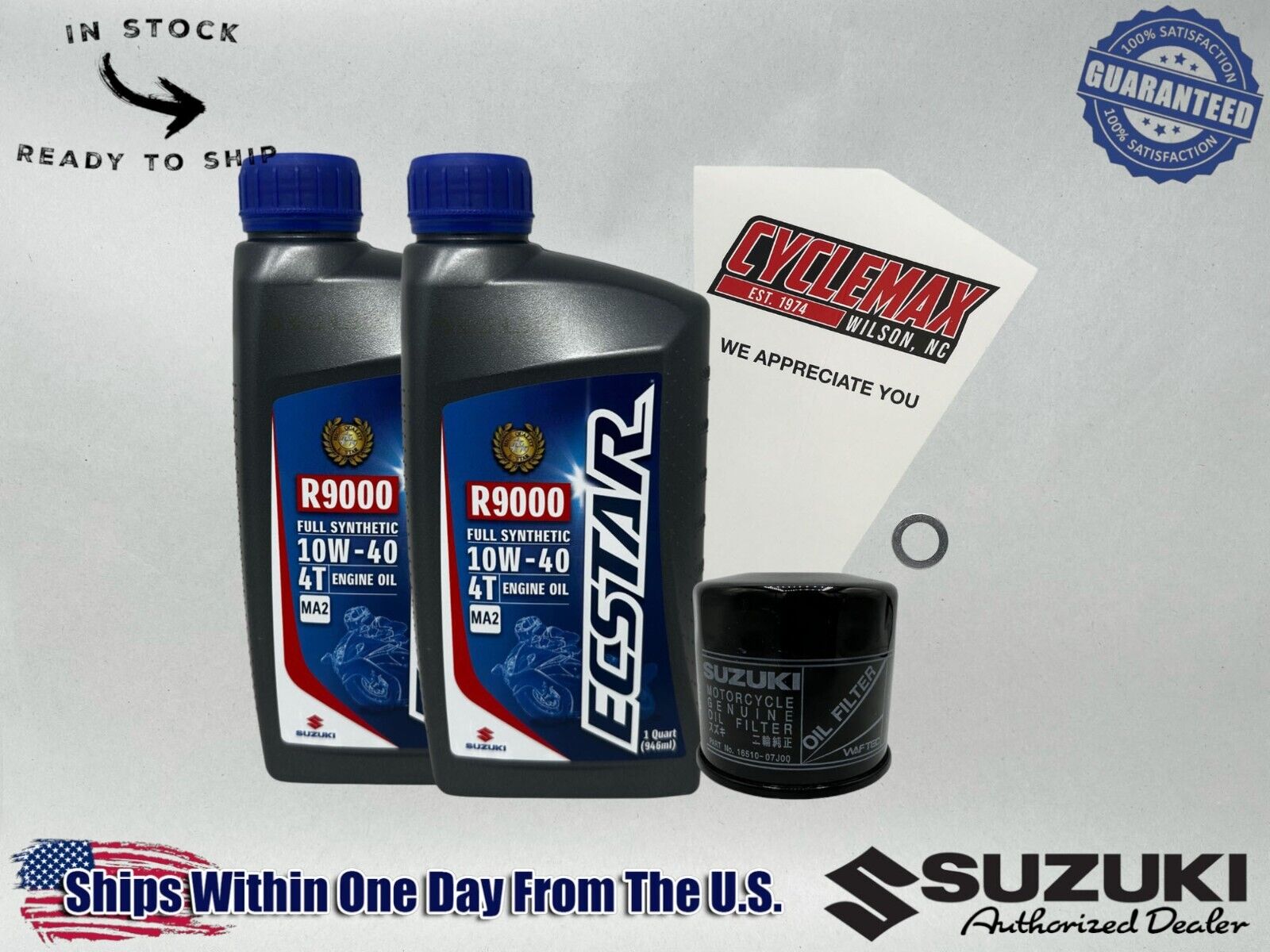 Cyclemax Full Synthetic Oil Change Kit fits 2017-2024 Suzuki GSX250R