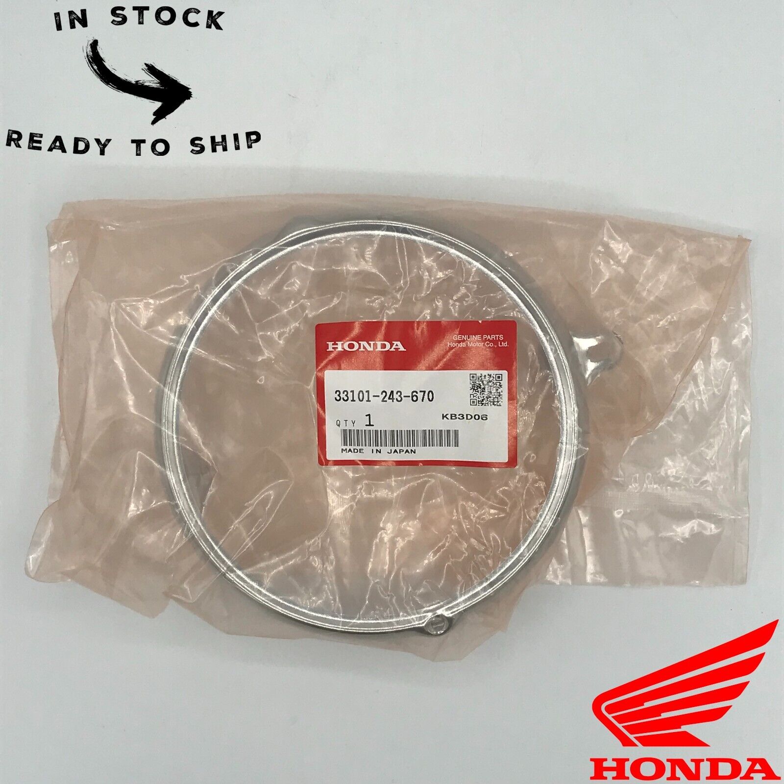 Genuine OEM Honda Headlight Rim 33101-243-670