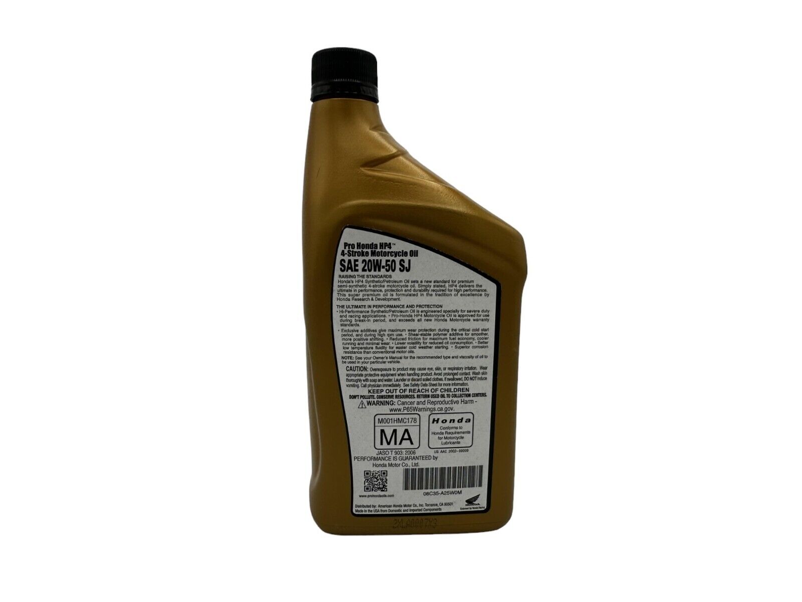 Honda Genuine OEM HP4 20W-50 Synthetic/Petrol Oil Blend 08C35-A25W0M - 2 Pack