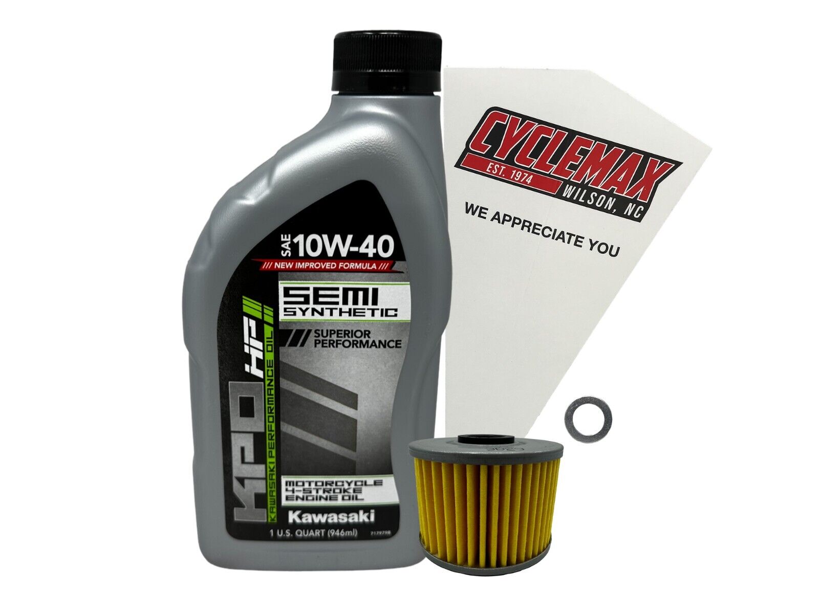 Cyclemax OEM Semi Synthetic Oil Change Kit fits 2017-2023 Kawasaki Z125 Pro