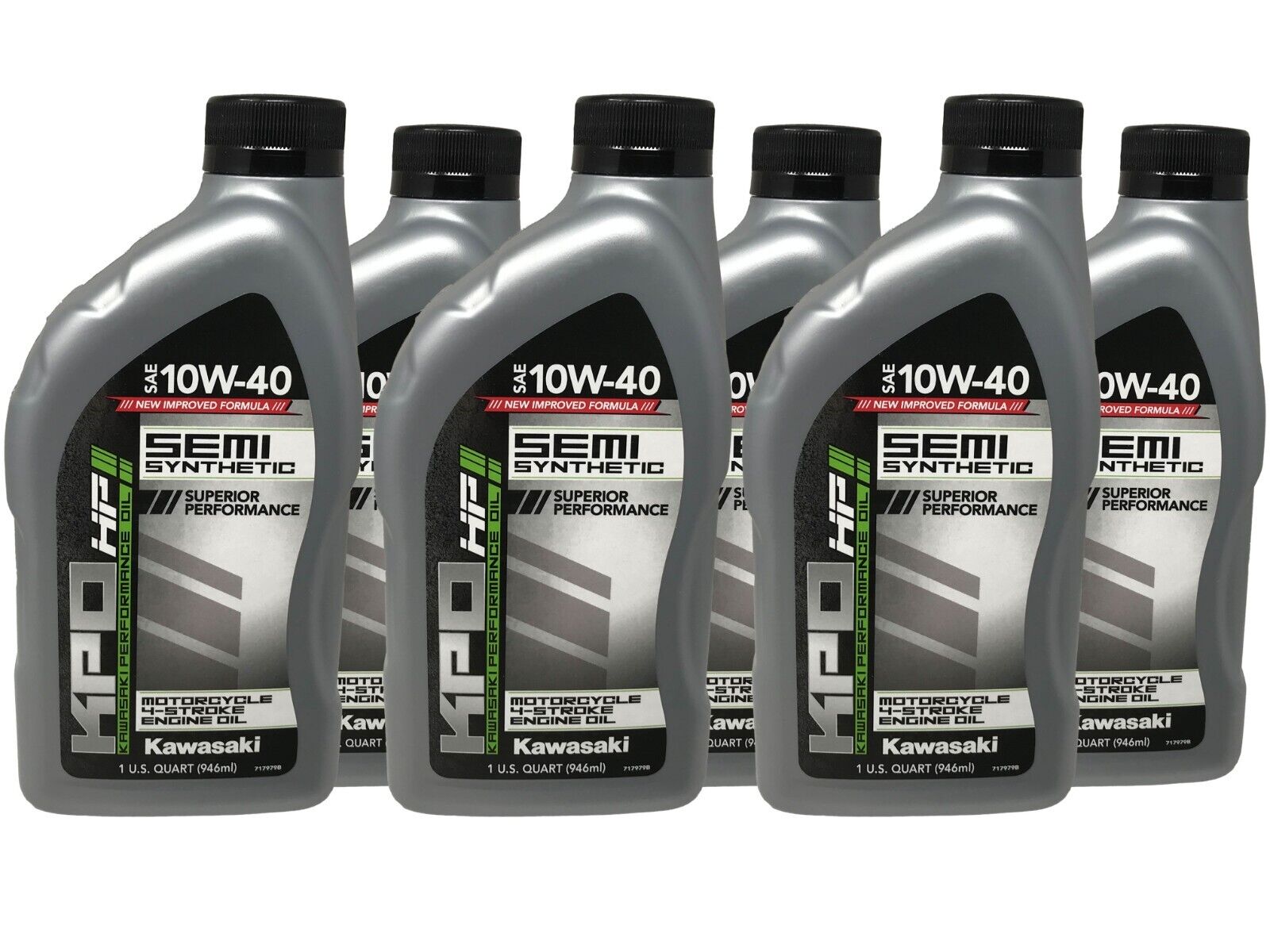 Kawasaki Genuine OEM KPO Semi-Synthetic 10W-40 Oil K61021-300-01Q - 6 Pack