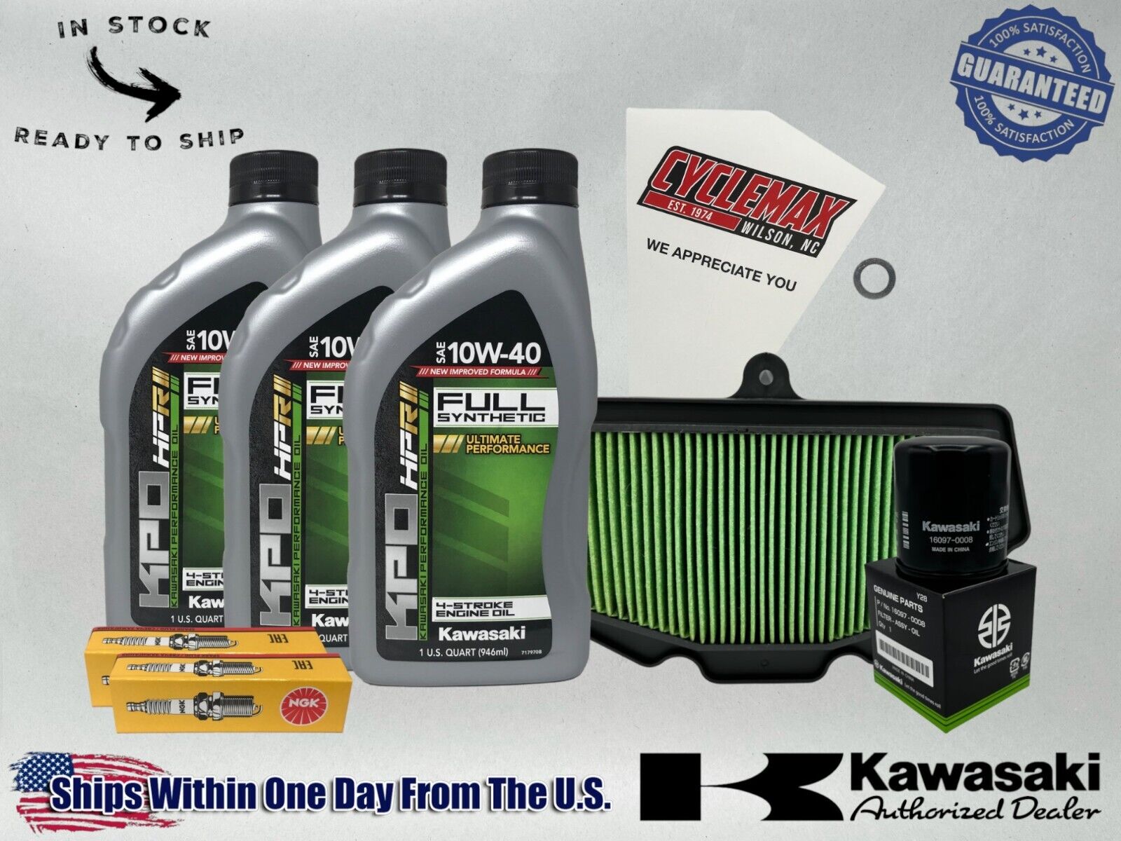 Cyclemax Full-Synthetic KPO Tune-Up Kit fits 2023-2024 Kawasaki NINJA ZX-4R