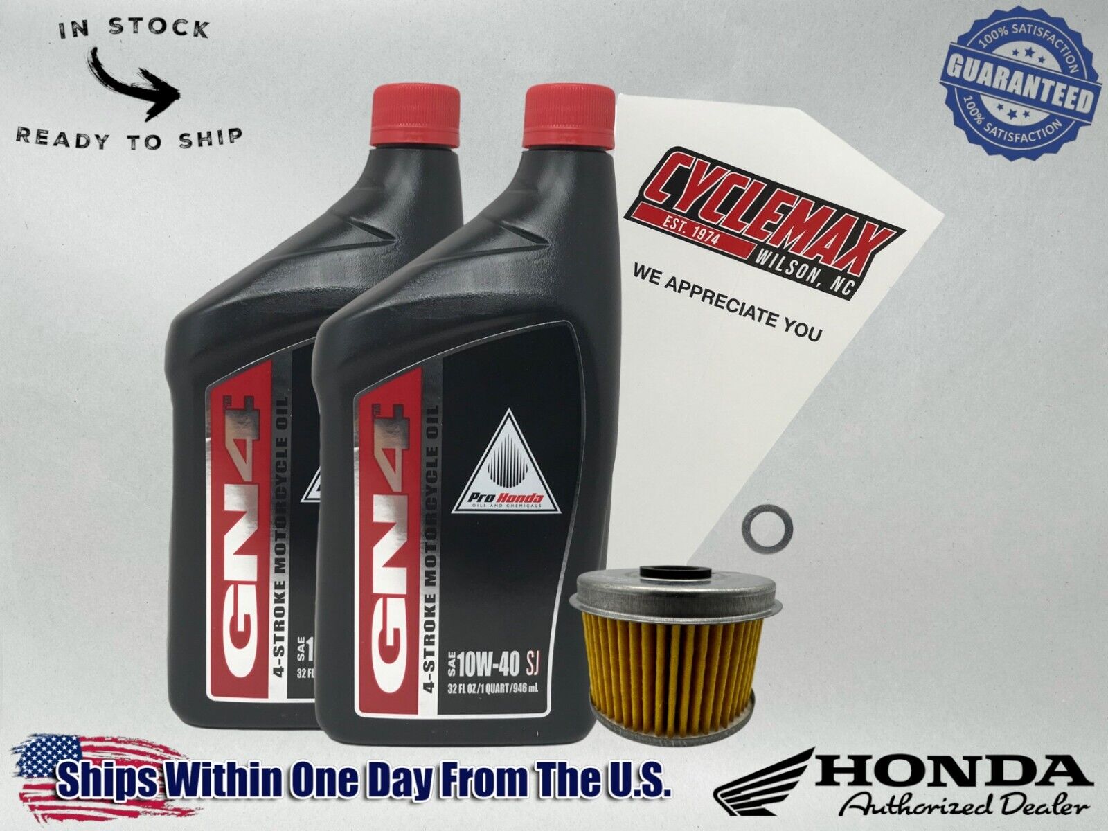 Cyclemax Standard 10W-40 Oil Change Kit fits 2022-2024 Honda Rebel 300 CMX300