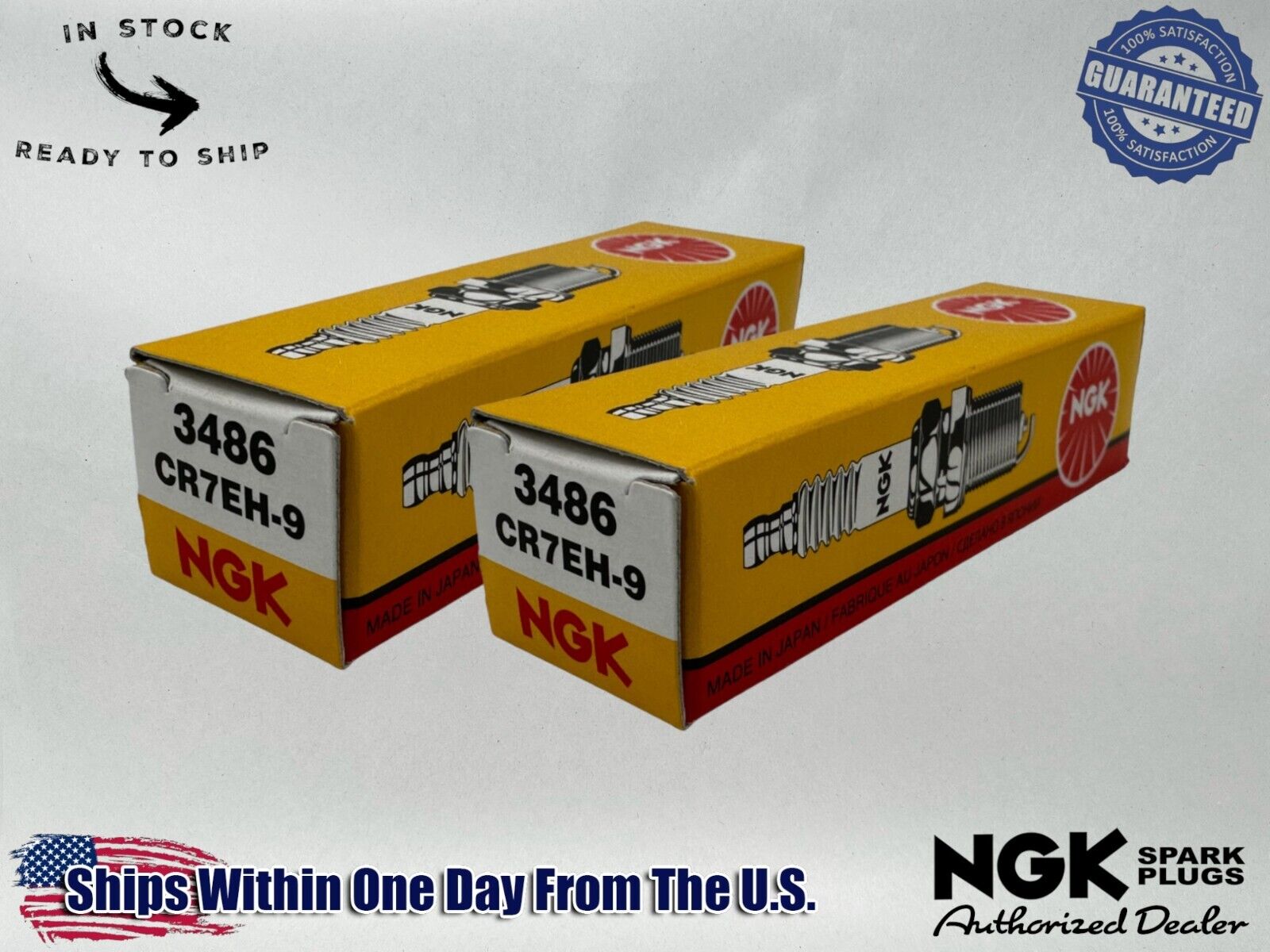 NGK Genuine OEM Authentic Spark Plugs CR7EH-9 - 2 PACK