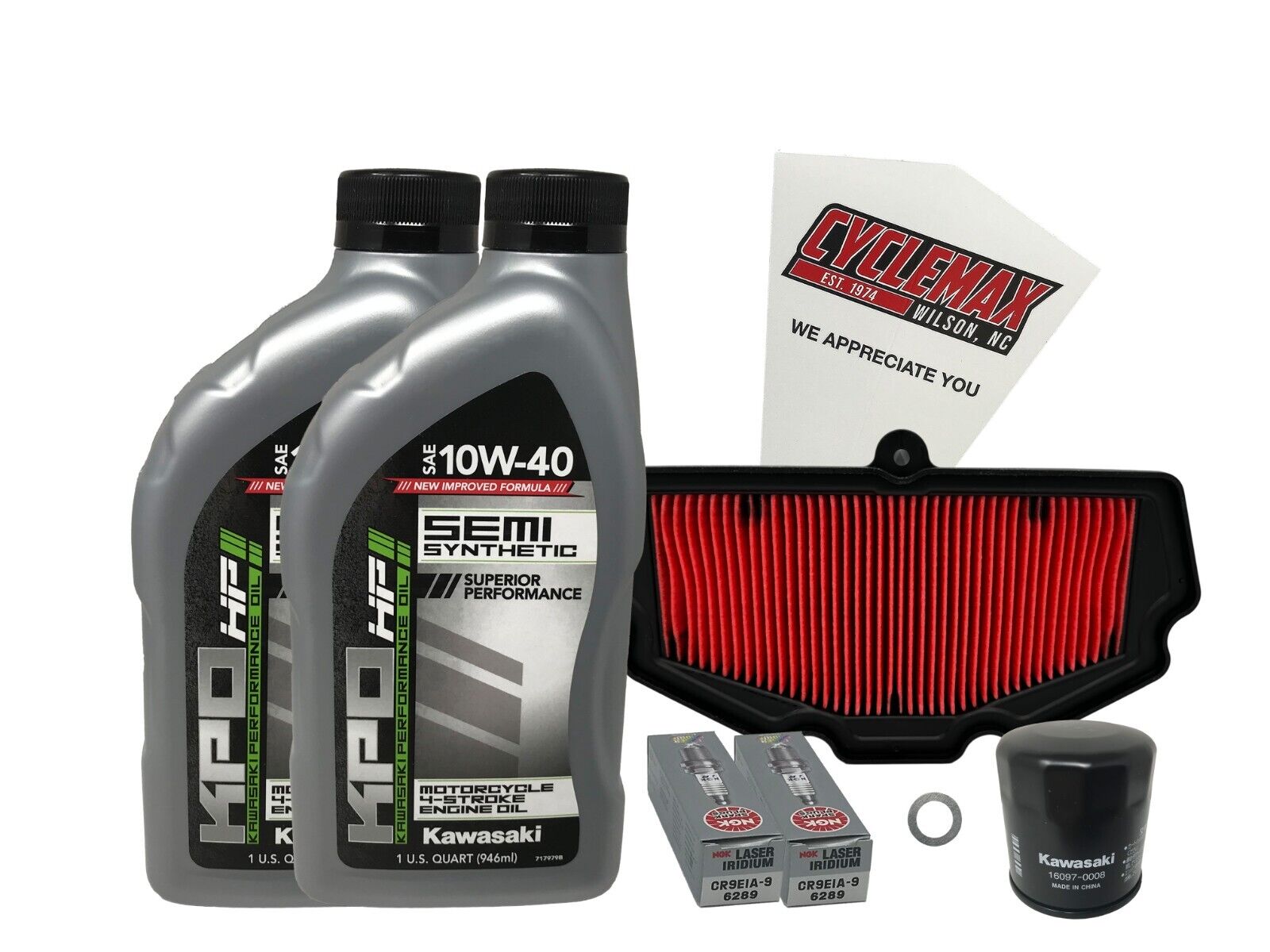 Cyclemax Semi-Synthetic Tune Up Kit w/ Plugs fits Kawasaki 2015-2022 Versys 650