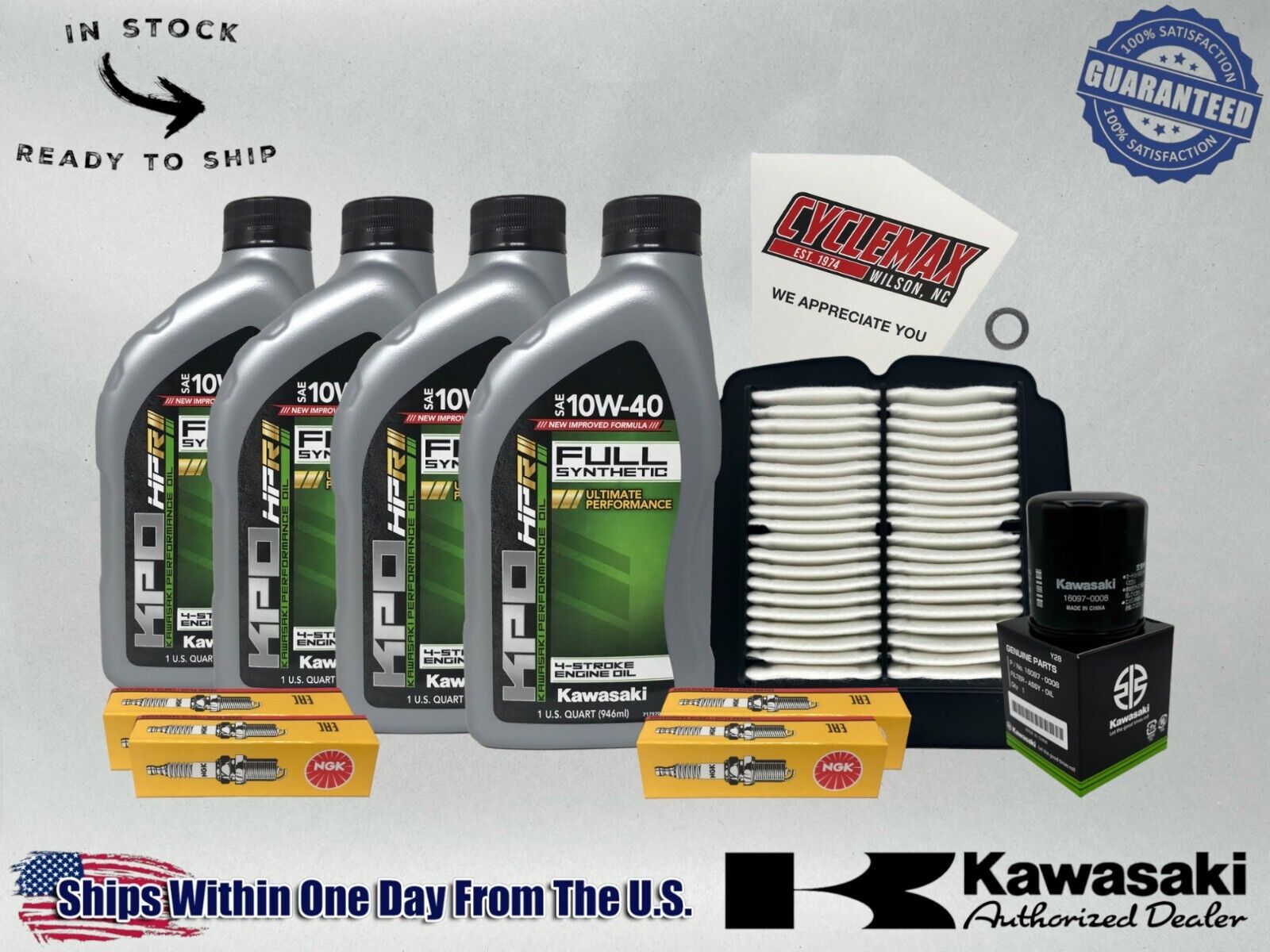 Cyclemax Full-Synthetic KPO Tune-Up Kit fits 2003-2004 Kawasaki NINJA ZX-6RR