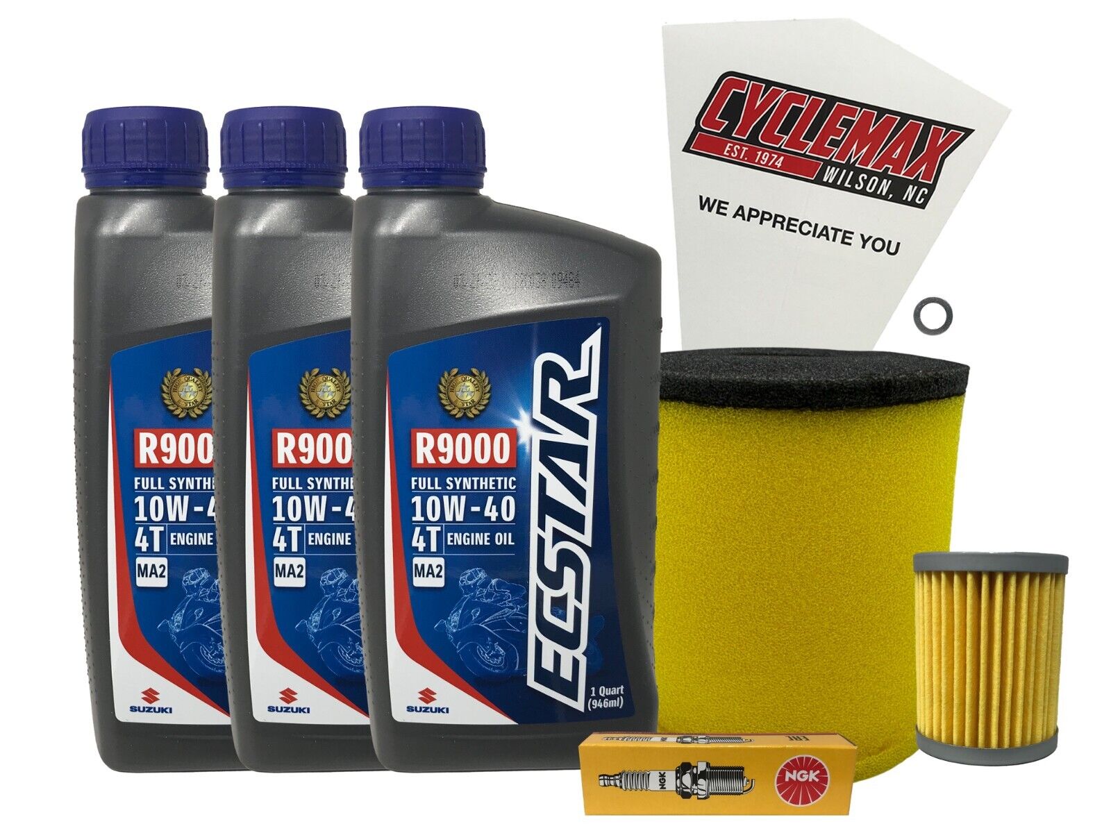 Cyclemax Full Synthetic Tune Up Kit w/ Spark Plug fits 2002-2014 Suzuki LT-F250