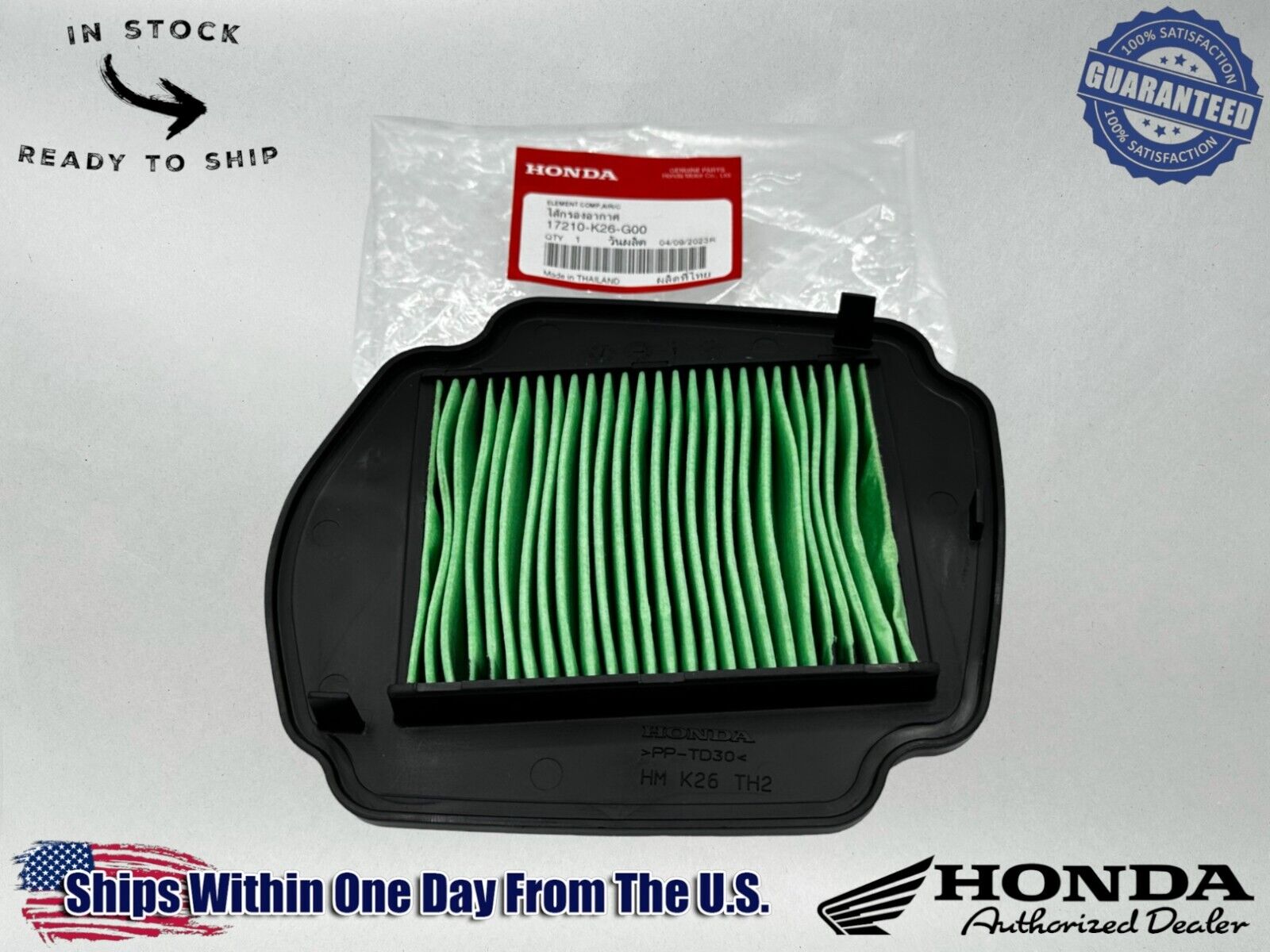 Honda Genuine OEM Authentic Air Filter 17210-K26-G00