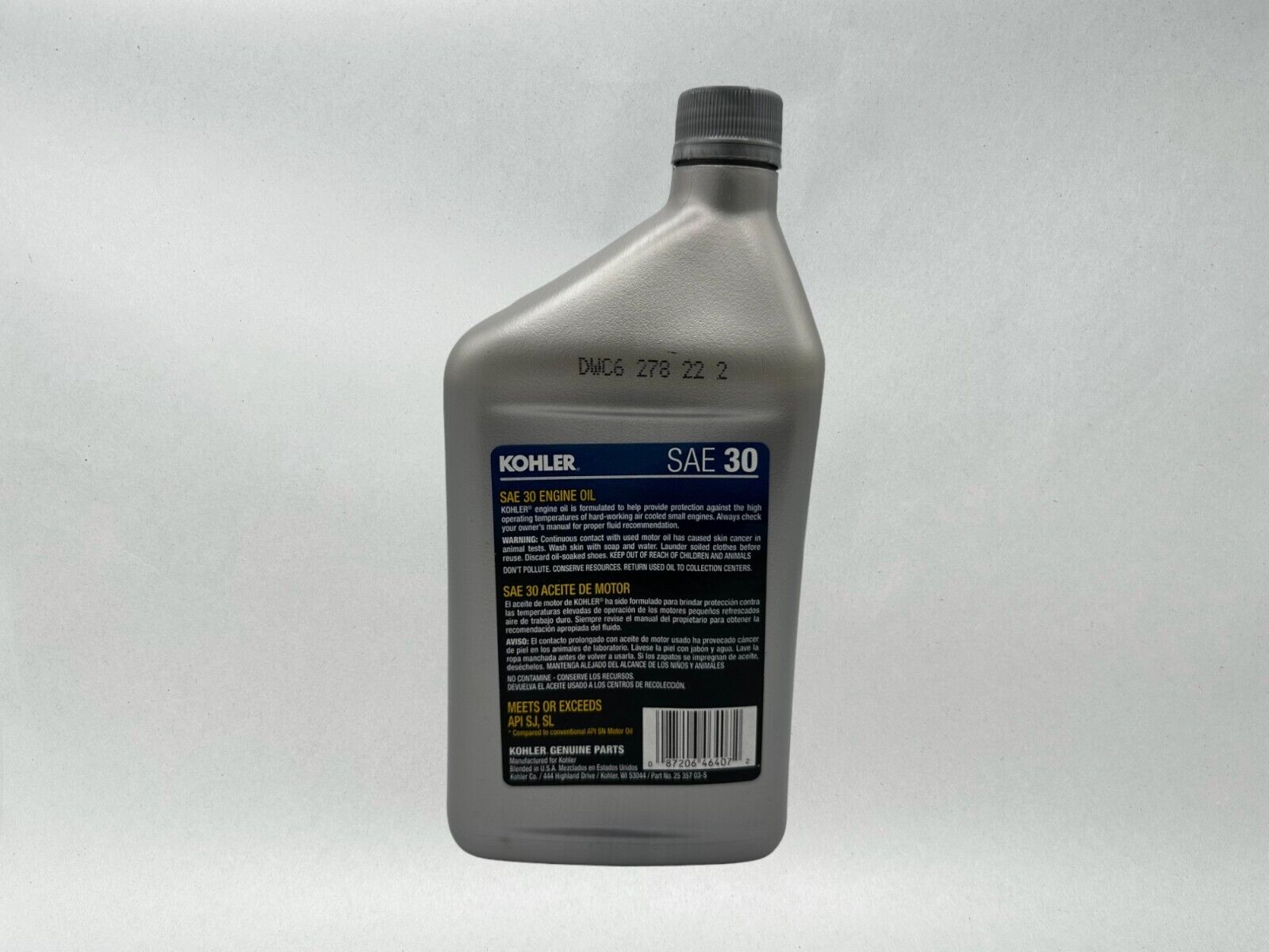 Cyclemax SAE 30 Engine Oil Change Kit fits Kohler Lawnmower Engines