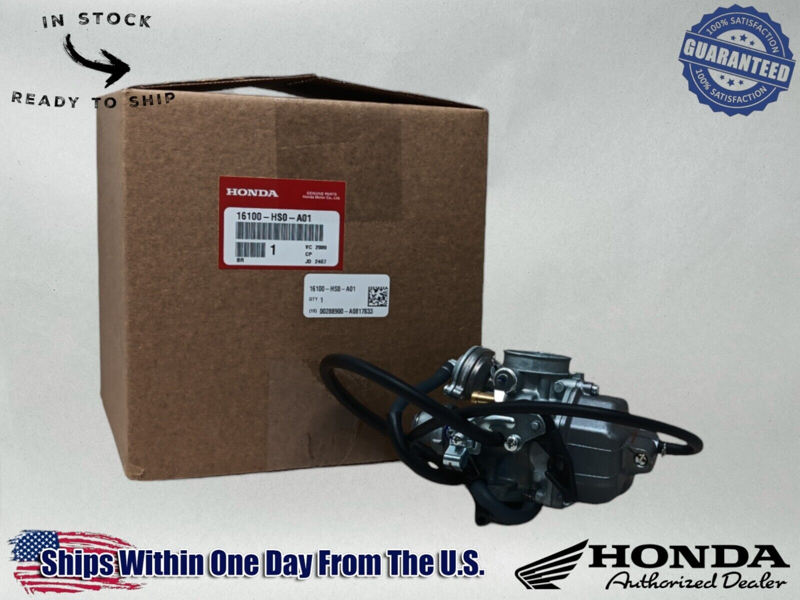 Honda Genuine OEM Authentic  ReconKeihin Carburetor  16100-HS0-A01