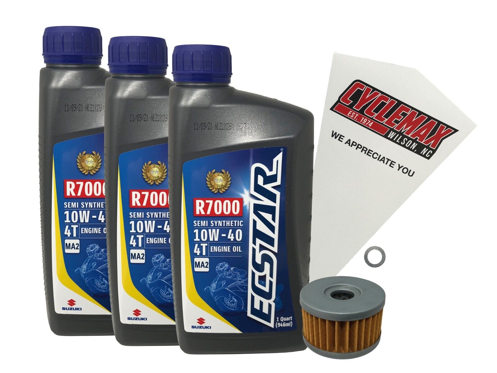 Cyclemax Genuine OEM Semi-Synthetic Oil Change Kit fits 1996-2022 Suzuki DR-650