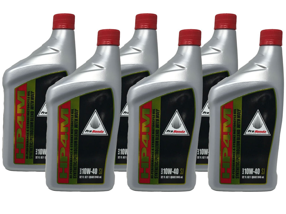 6 Quarts of Genuine 08C35-A141M02 HP4M Honda 4-Stroke Synthetic Blend 10W-40 Oil