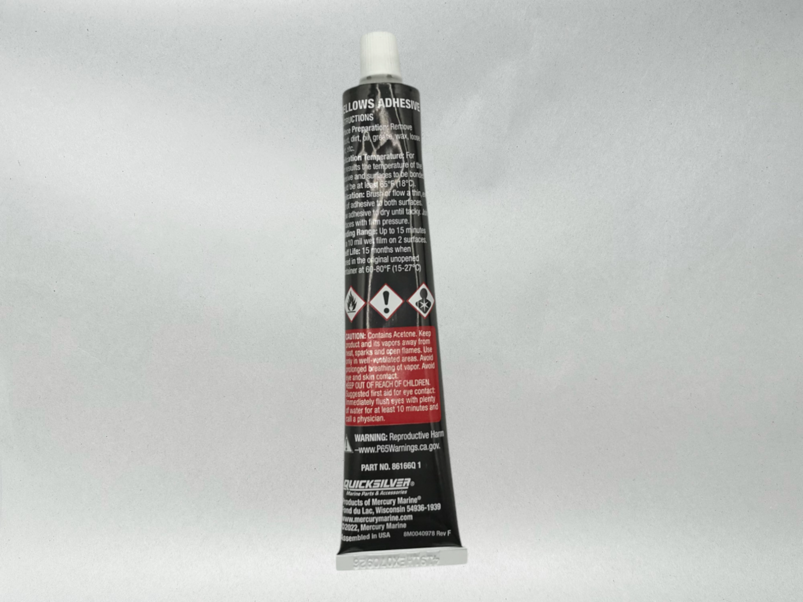 Mercury OEM Authentic Alpha Bravo Bellows Bellow Adhesive Tube 1.5 oz 92-86166Q1