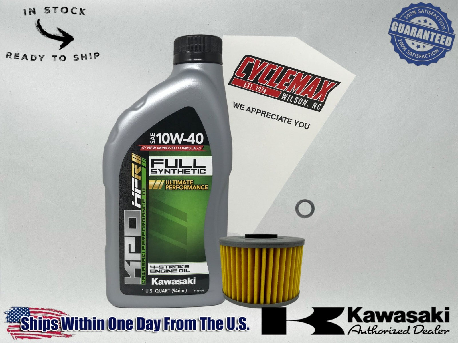 Cyclemax Full-Synthetic KPO Oil Change Kit compatible with 2008-2025 Kawasaki KLX 140