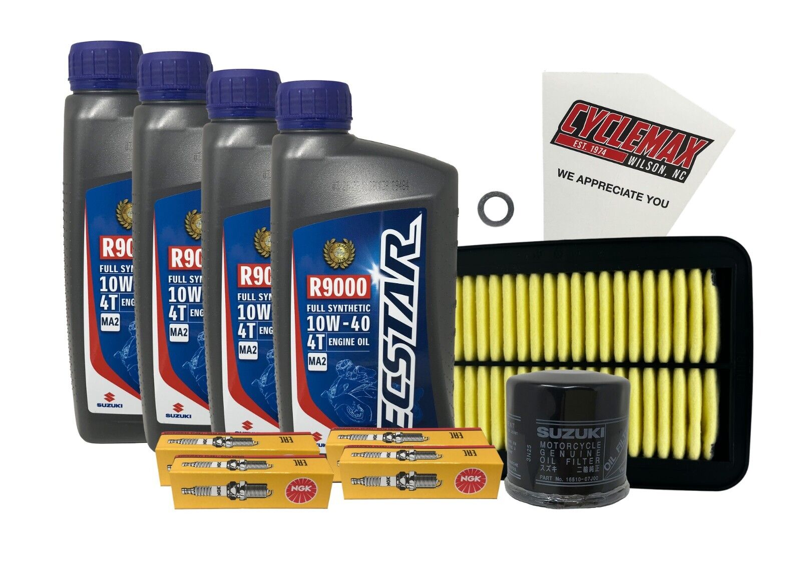 Cyclemax Full Synthetic Tune Up Kit w/ Spark Plugs fits 2007-2011 Suzuki GSX1250