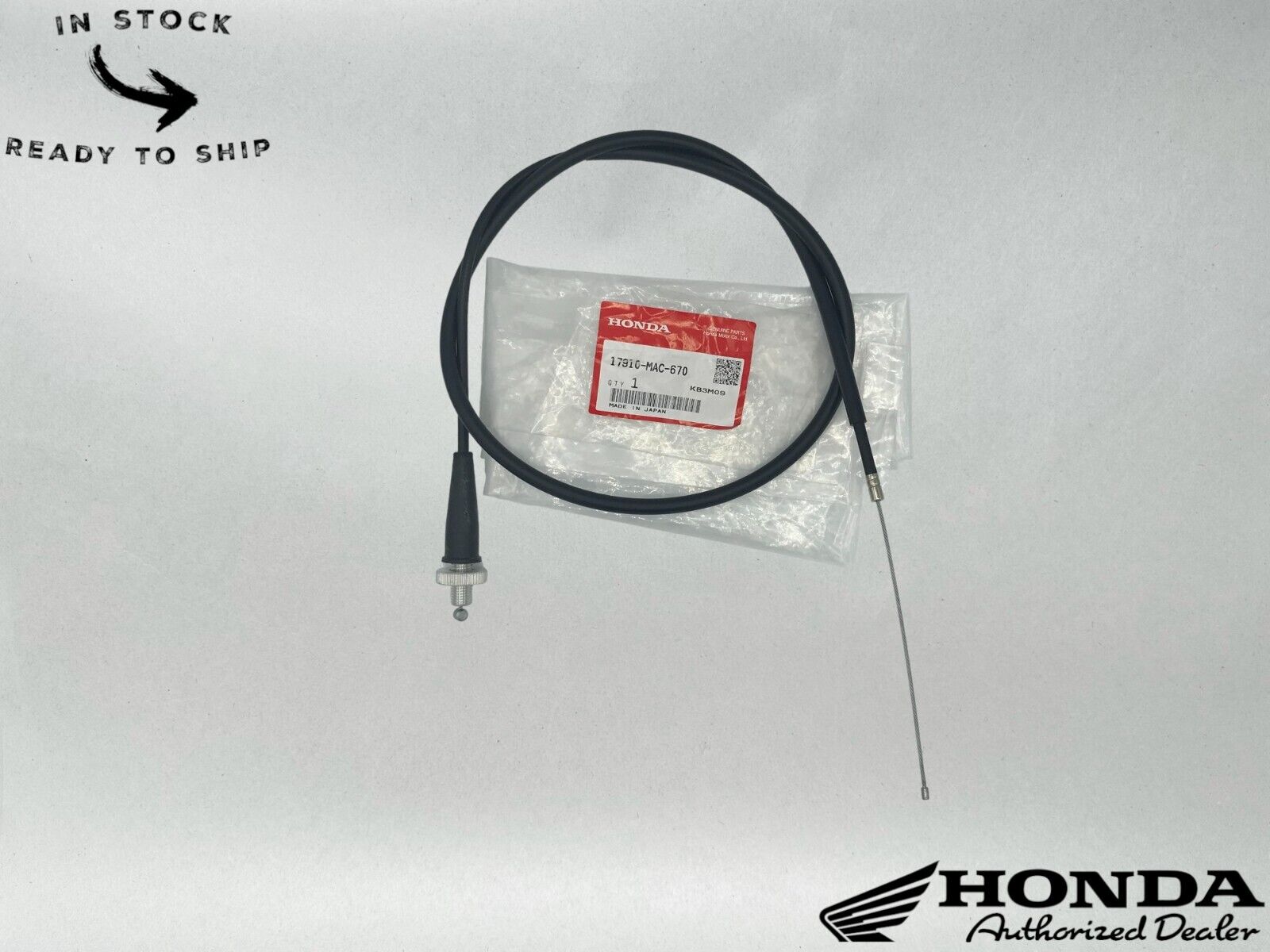 Honda Genuine OEM Throttle Cable 17910-MAC-670