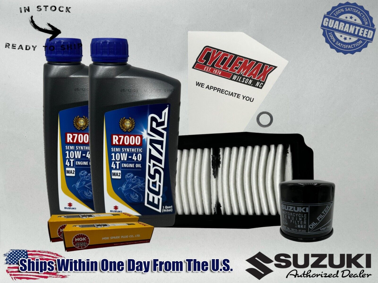 Cyclemax Semi Synthetic Tune Up Kit fits 2017-2024 Suzuki GSX250R w/ Spark Plugs