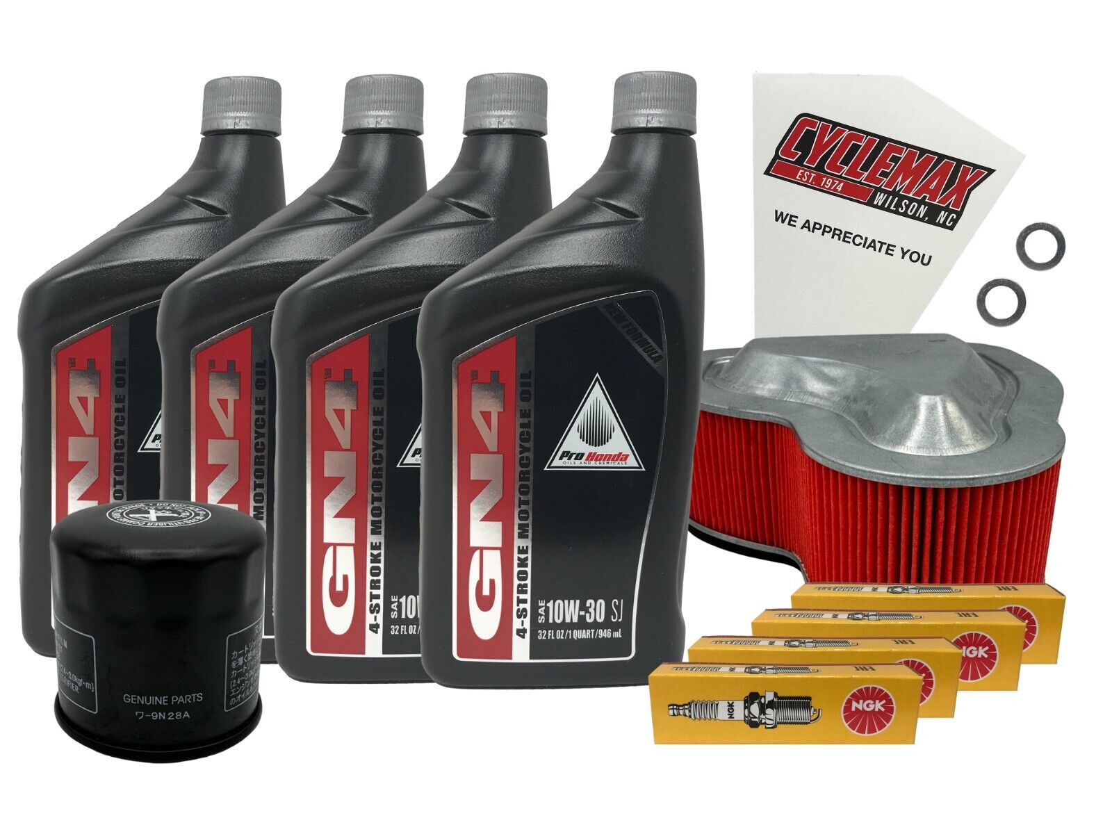 Cyclemax 10W-30 Tune-Up Kit fits 2004-2009 Honda VTX 1300 VTX1300 w/ Plugs