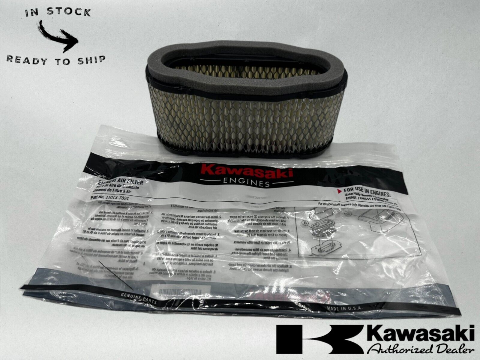 Kawasaki Genuine OEM Element Air Filter 11013-7024