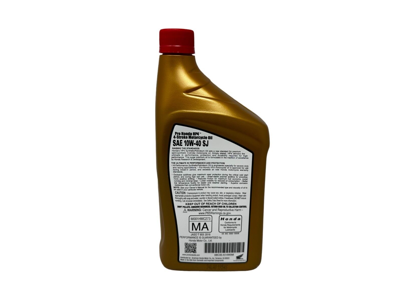 2 Quarts of Genuine 08C35-A14WOM HP4 Honda 4-Stroke Synthetic Blend 10W-40 Oil