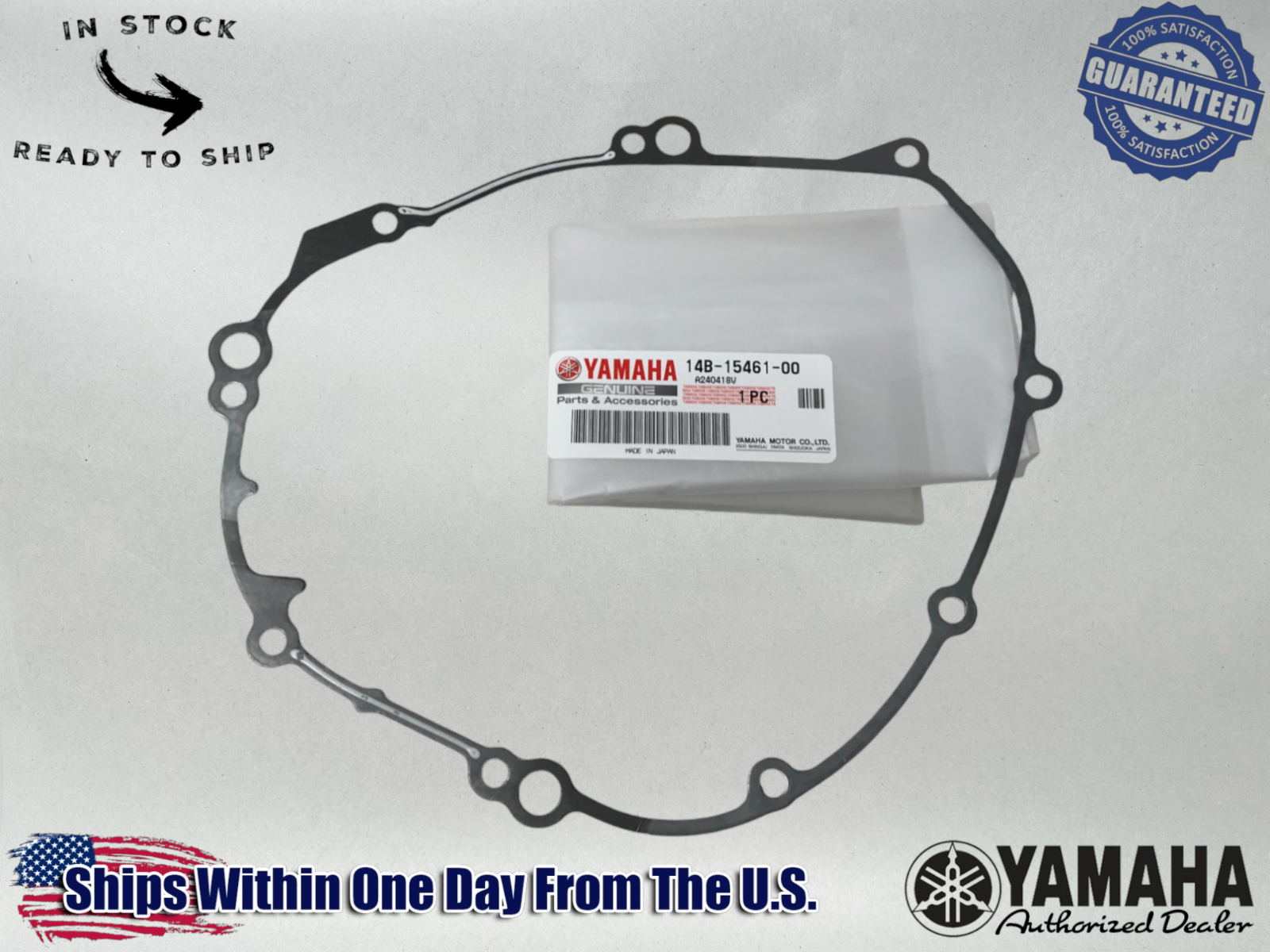 Yamaha Genuine OEM Authentic Rh Engine Clutch Cover Gasket 14B-15461-00-00