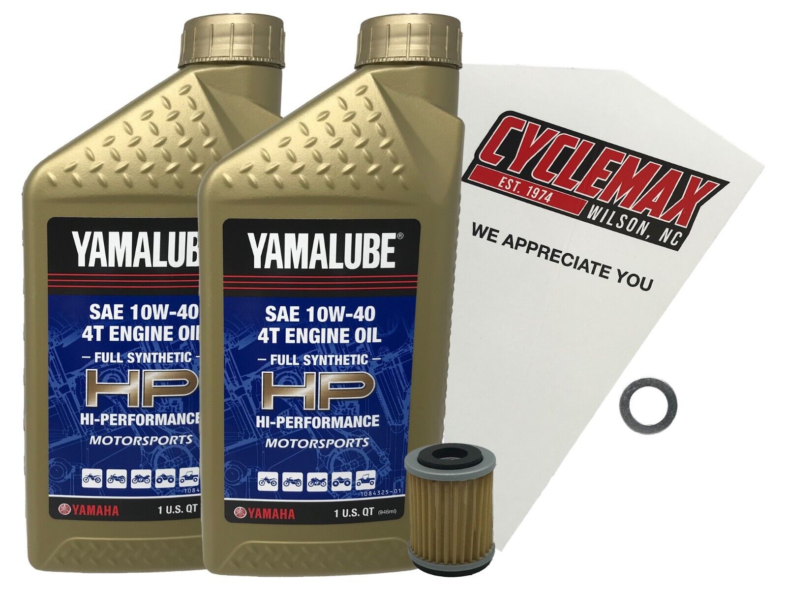 Cyclemax Full Synthetic 10W-40 Oil Change Kit fits 1985-2000 Yamaha XT350