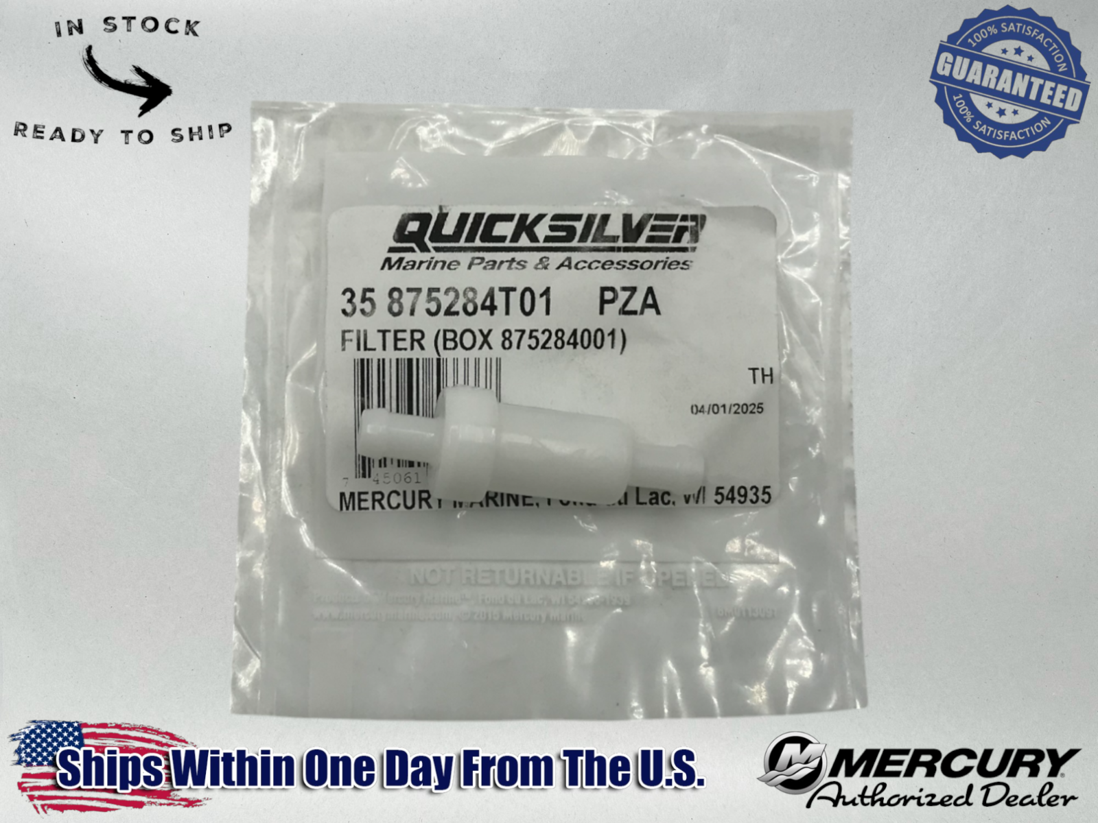 Mercury Genuine OEM Authentic Mercruiser In Line Filter 35-875284T01