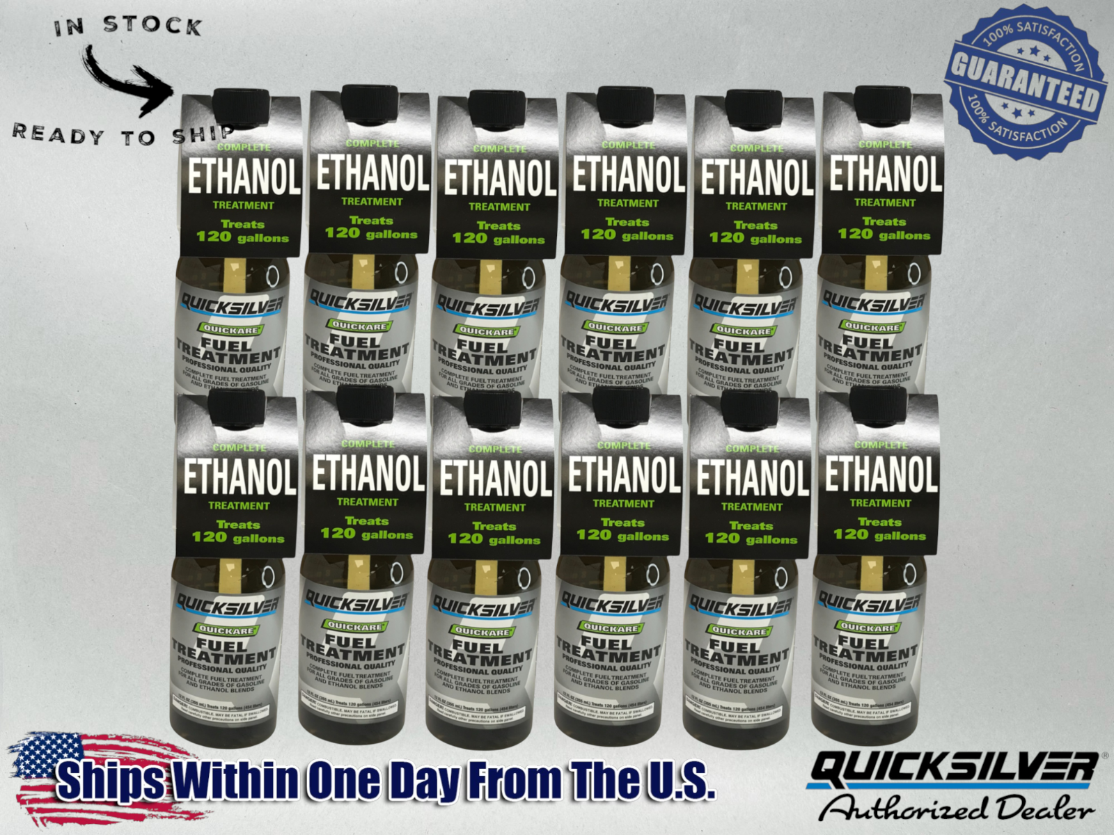 Mercury Genuine OEM Authentic Quickare Fuel Treatment 12 oz 92-8M0047920 12 Pack