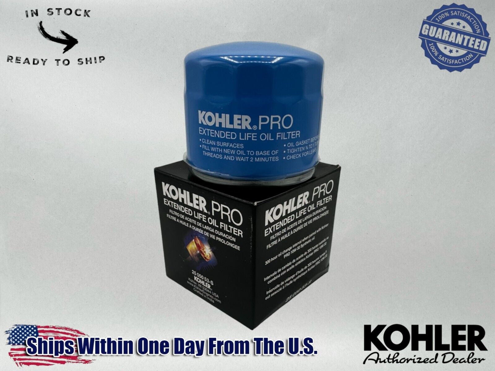 Kohler Genuine OEM Extended Life 300 Hour Oil Filter 25 050 53-S