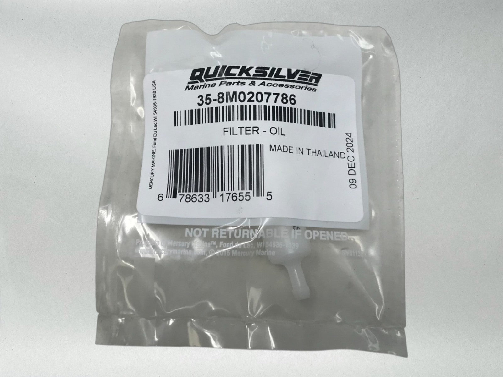 Mercury Genuine OEM Authentic Optimax Air Compressor Filter 8M0207786