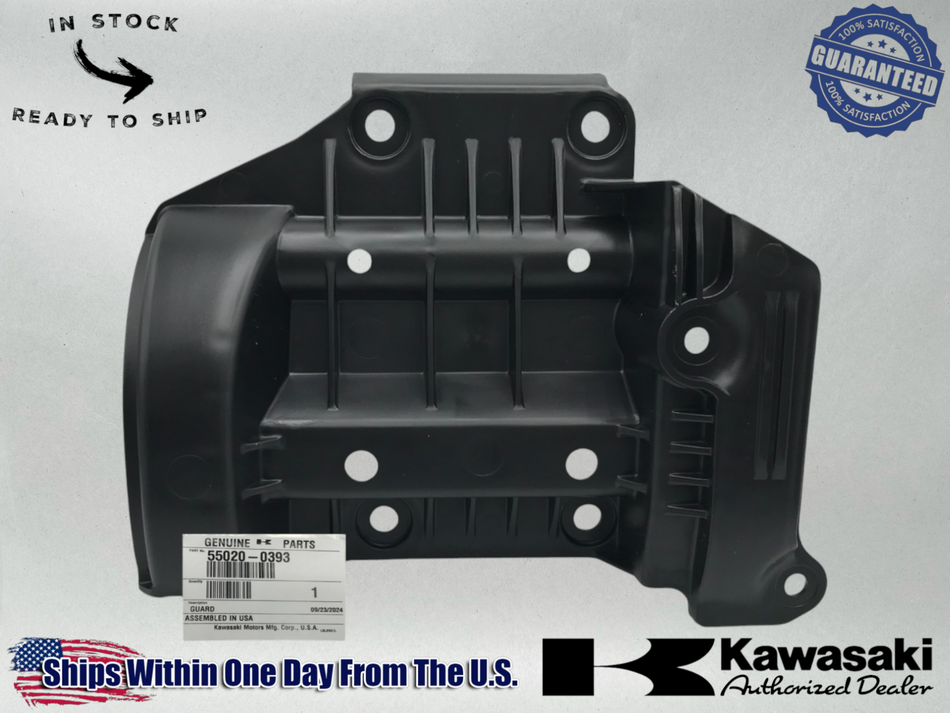 Kawasaki OEM 08-14 KFX450R SWINGARM GUARD SHIELD KFX 450R SKID PLATE 55020-0393