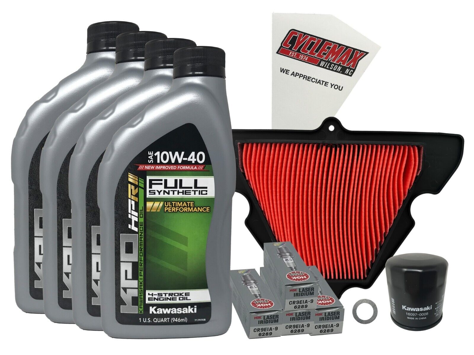 Cyclemax Full Synthetic Tune Up Kit w/Plugs fits Kawasaki 2012-2021 Versys Z1000