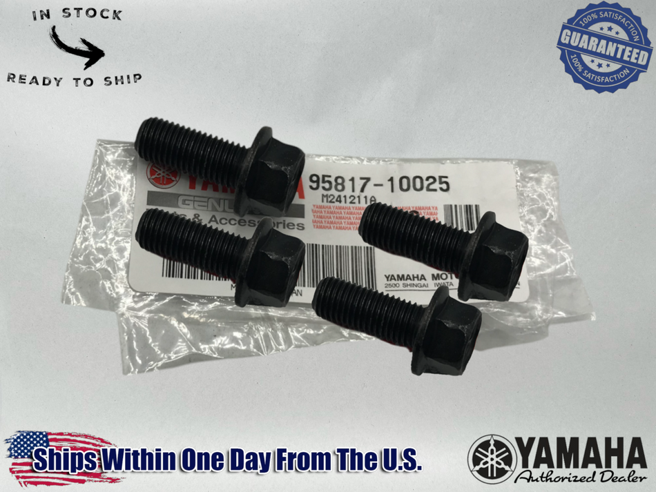 4 Yamaha OEM foot peg step rest Bolts Raptor YFZ 450 Blaster 95817-10025