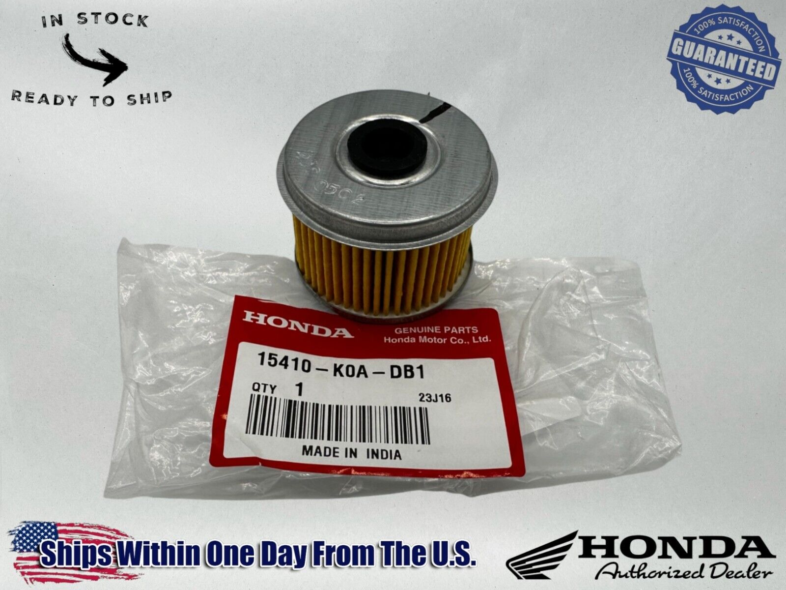 Honda Genuine OEM Authentic Oil Filter 15410-K0A-DB1