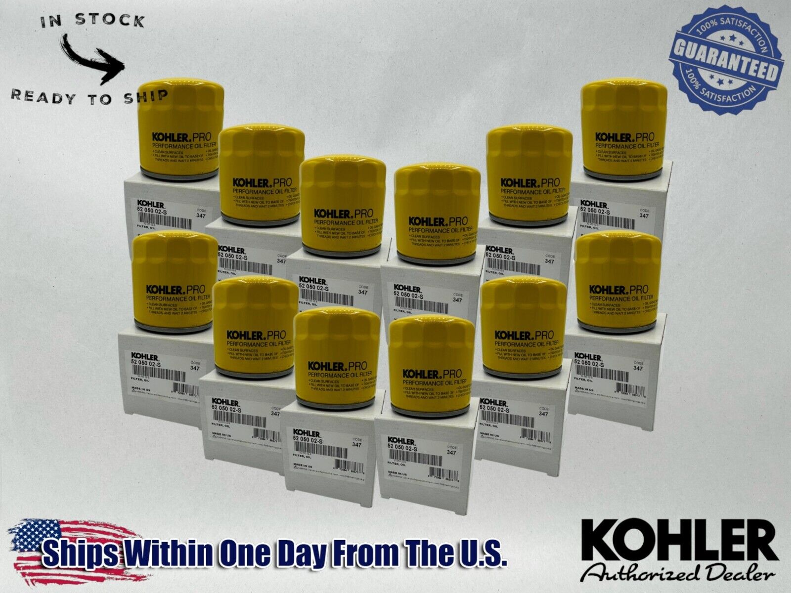 Kohler Genuine OEM Authentic Pro Oil Filter 52 050 02-S-12PACK